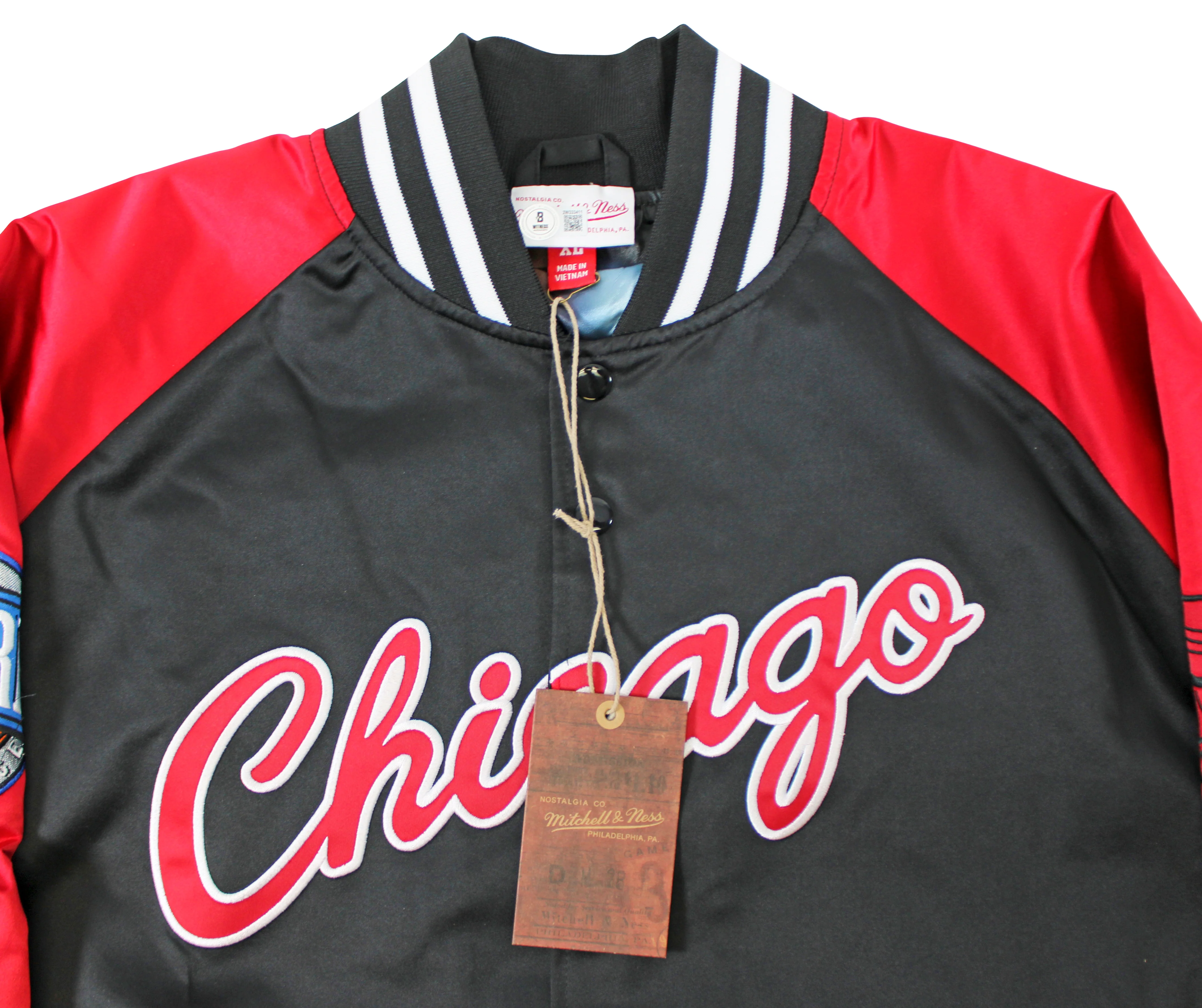 Bulls Dennis Rodman Authentic Signed Black M&N Warmup Jacket BAS Witnessed - Image 4