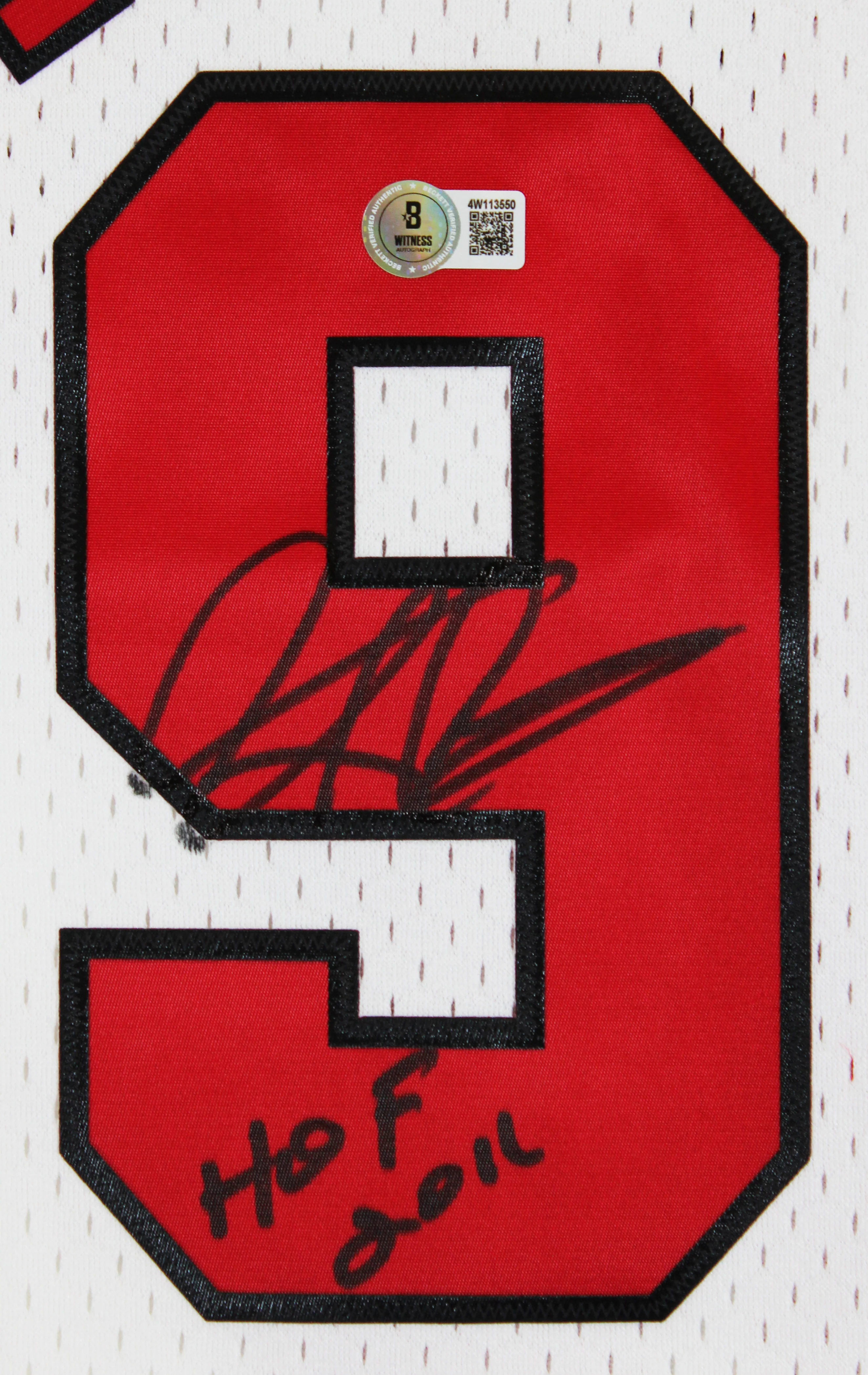Bulls Dennis Rodman "HOF 2011" Signed White M&N HWC Swingman Jersey BAS Witness - Image 4