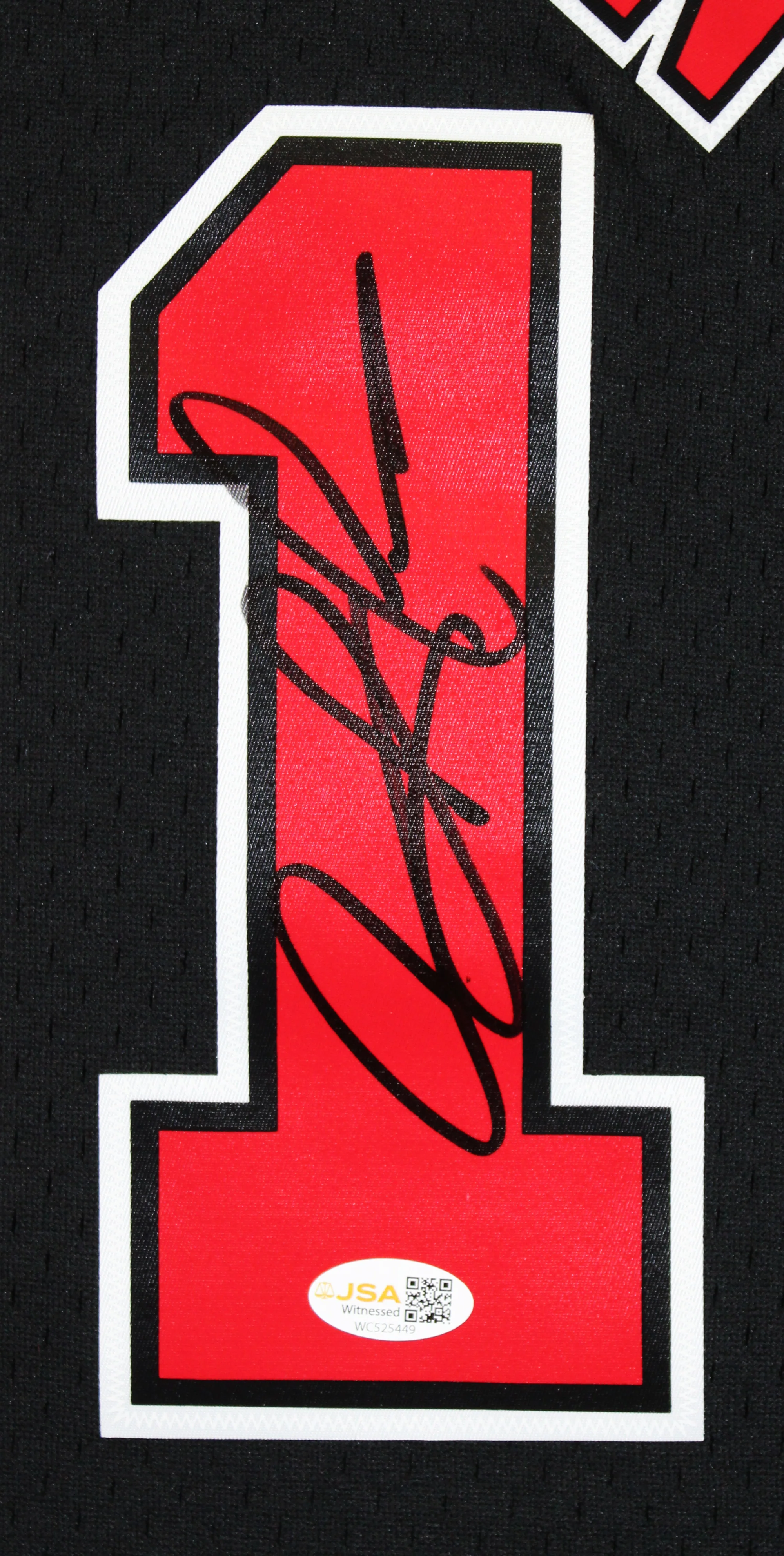 Bulls Dennis Rodman Signed Black M&N HWC Swingman Jersey w/ Black Sig JSA Wit - Image 4