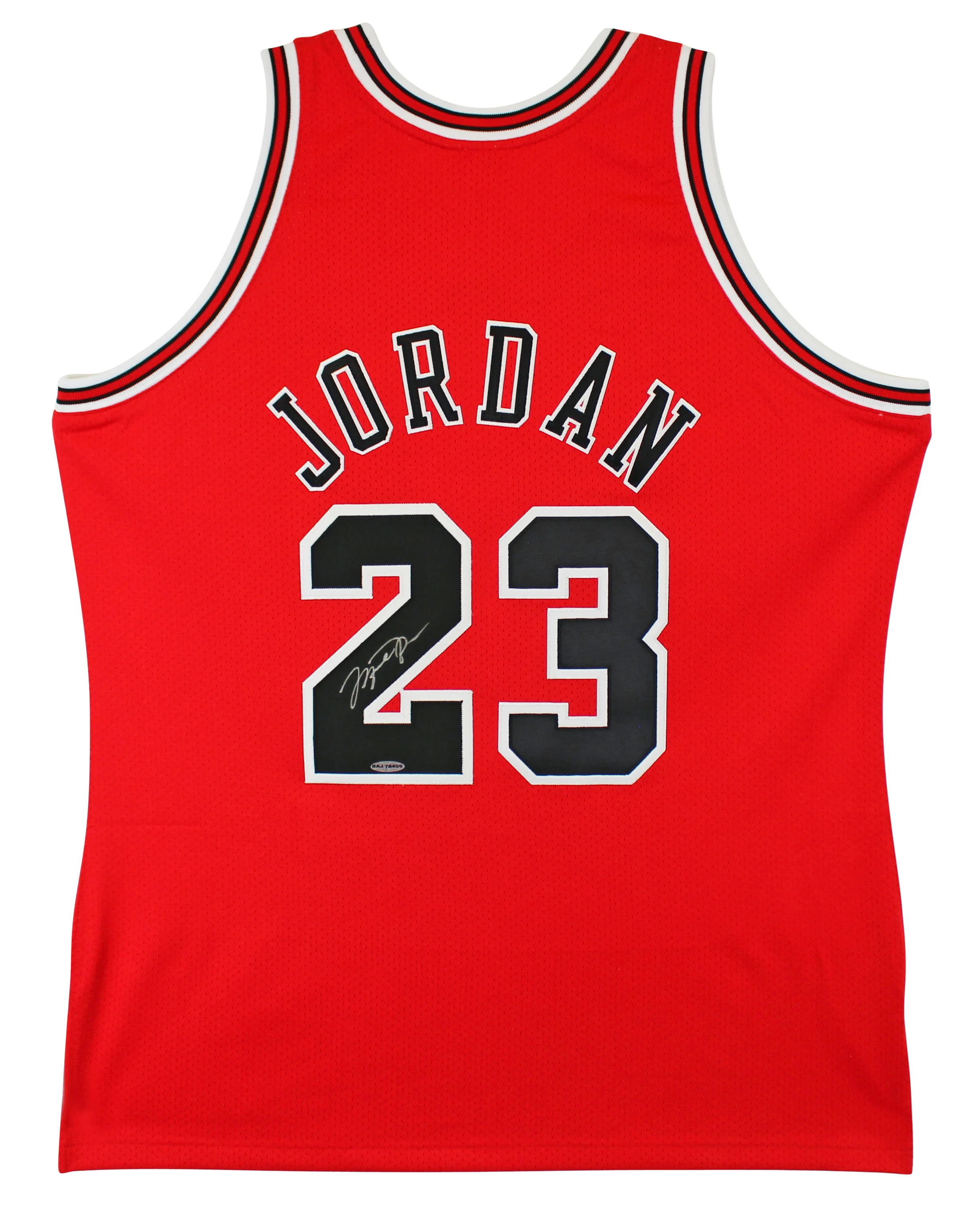 Bulls Michael Jordan Signed 97-98 Red M&N HWC Authentic Jersey UDA #BAJ78459 - Image 3