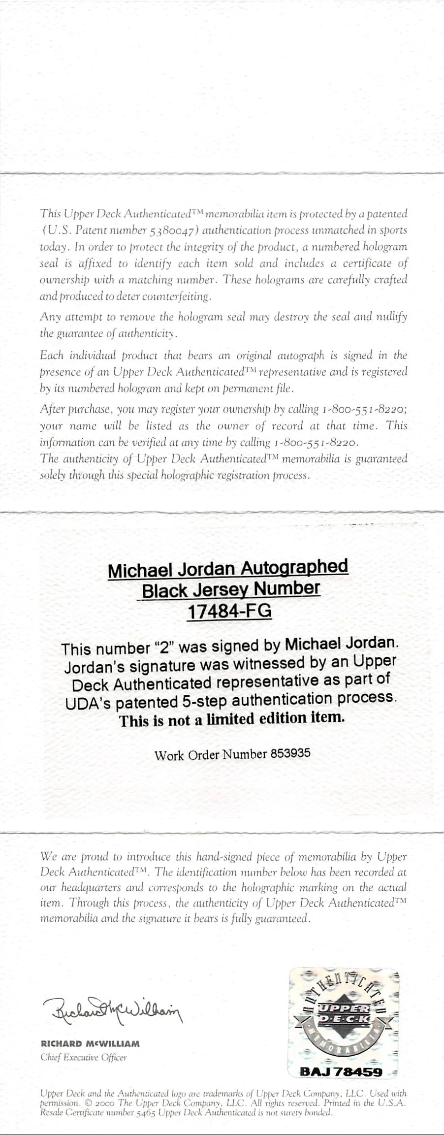 Bulls Michael Jordan Signed 97-98 Red M&N HWC Authentic Jersey UDA #BAJ78459 - Image 9