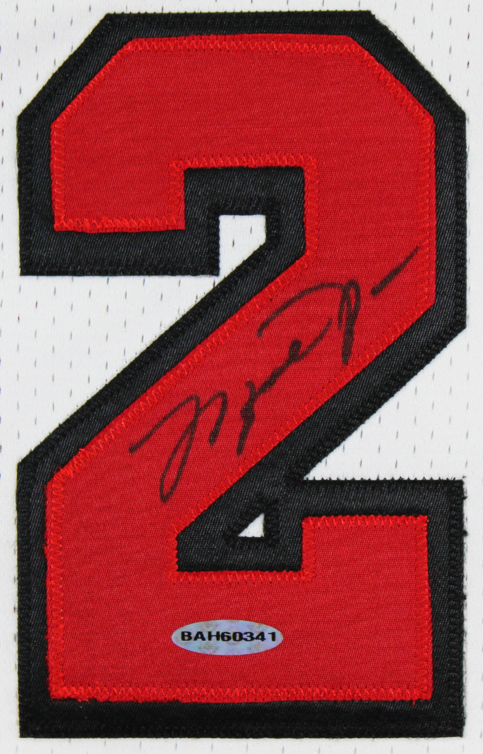 Bulls Michael Jordan Signed 97-98 White M&N HWC Authentic Jersey UDA #BAH60341 - Image 4