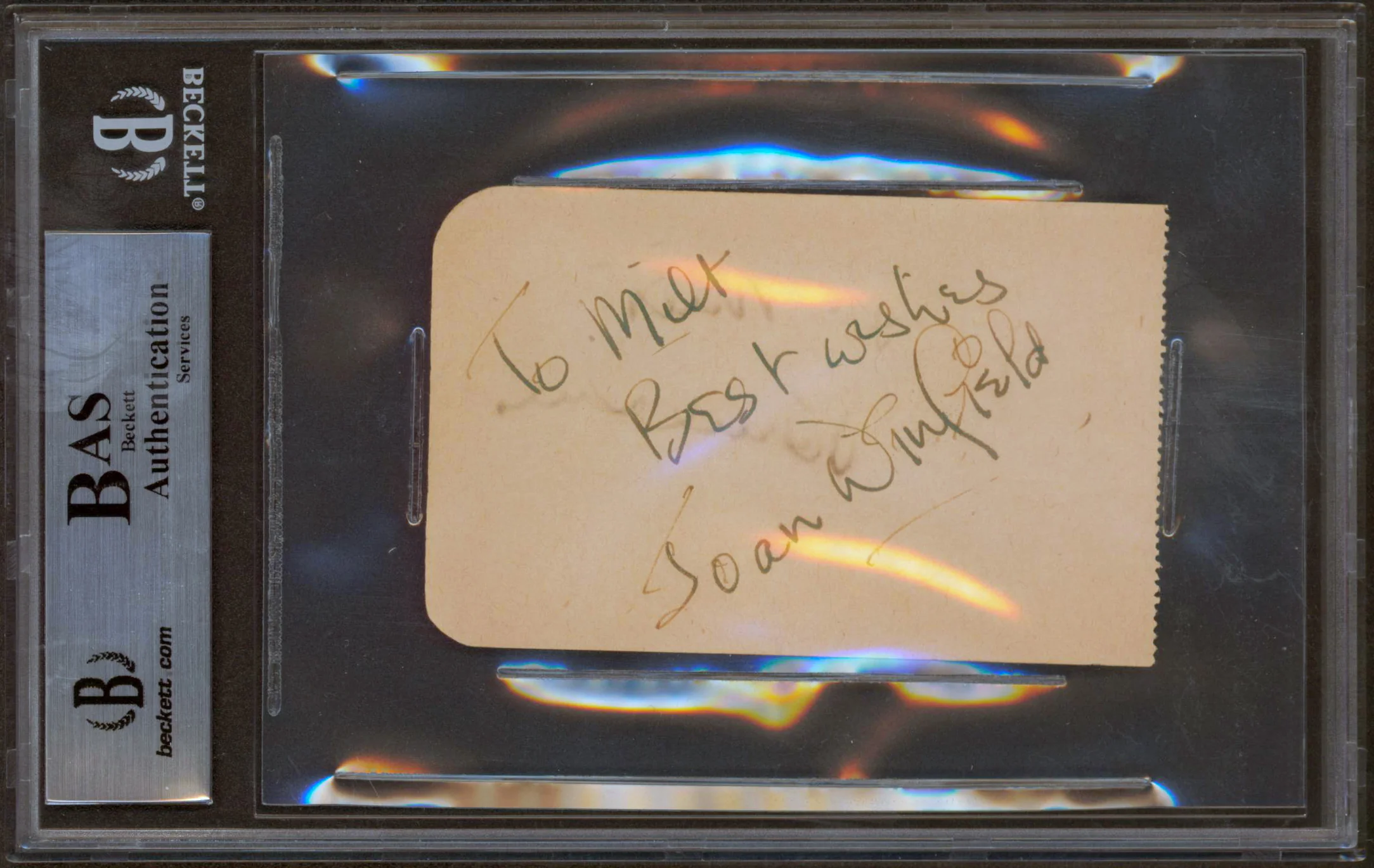 Burl Ives & Joan Winfield Authentic Signed 2.4x3.85 Album Page BAS Slabbed - Image 3