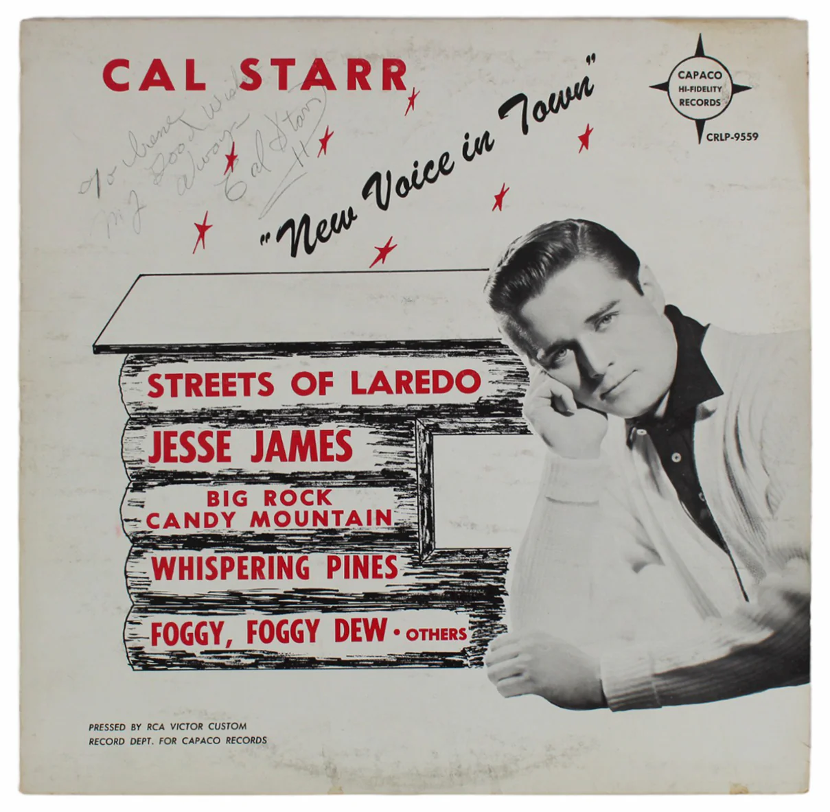 Cal Starr Always Signed New Voice In Town Album Cover W/ Vinyl BAS #BH027677 - Image 2