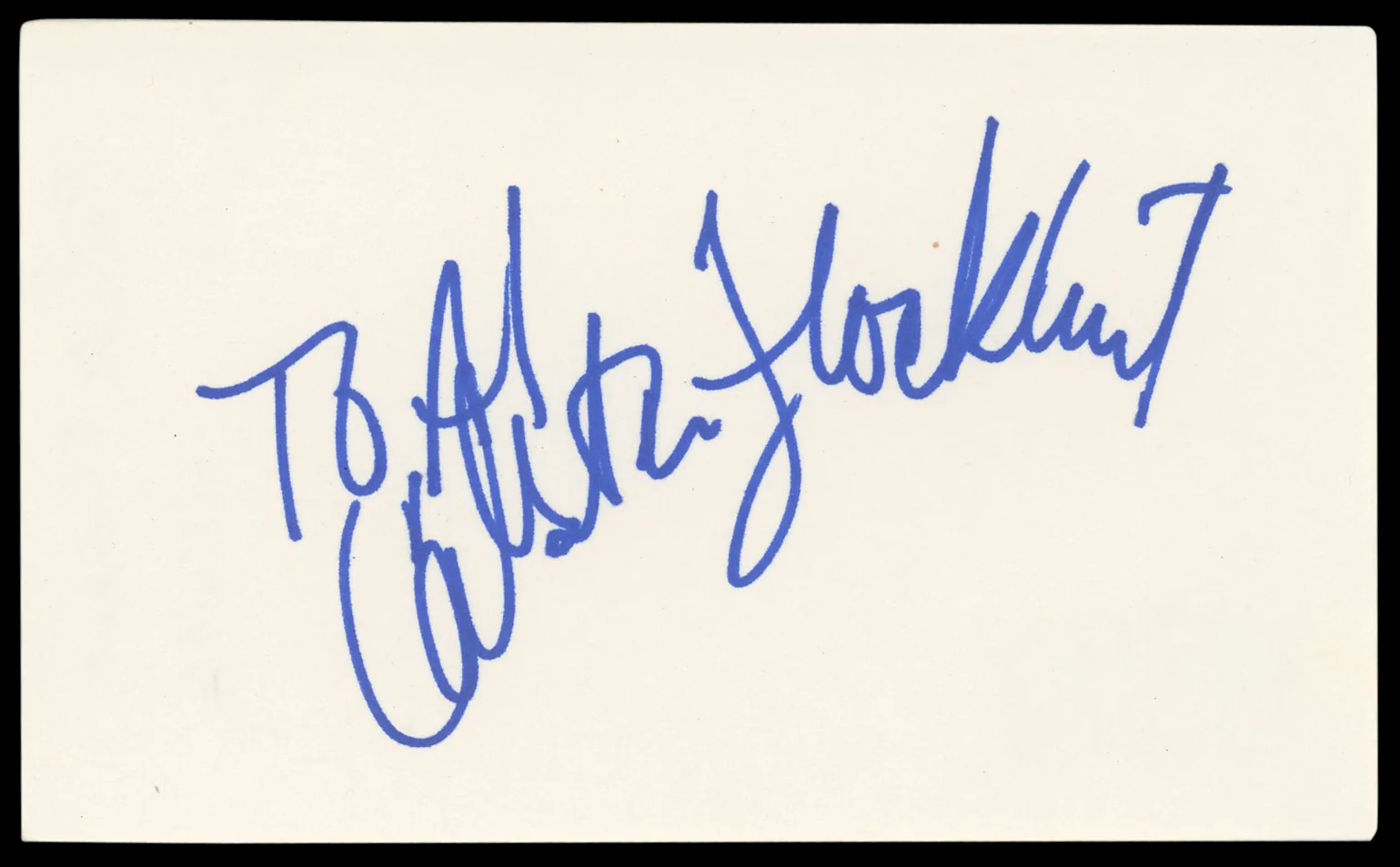 Calista Flockhart Ally McBeal "To Al" Signed 3x5 Index Card BAS #BM56952 - Image 2