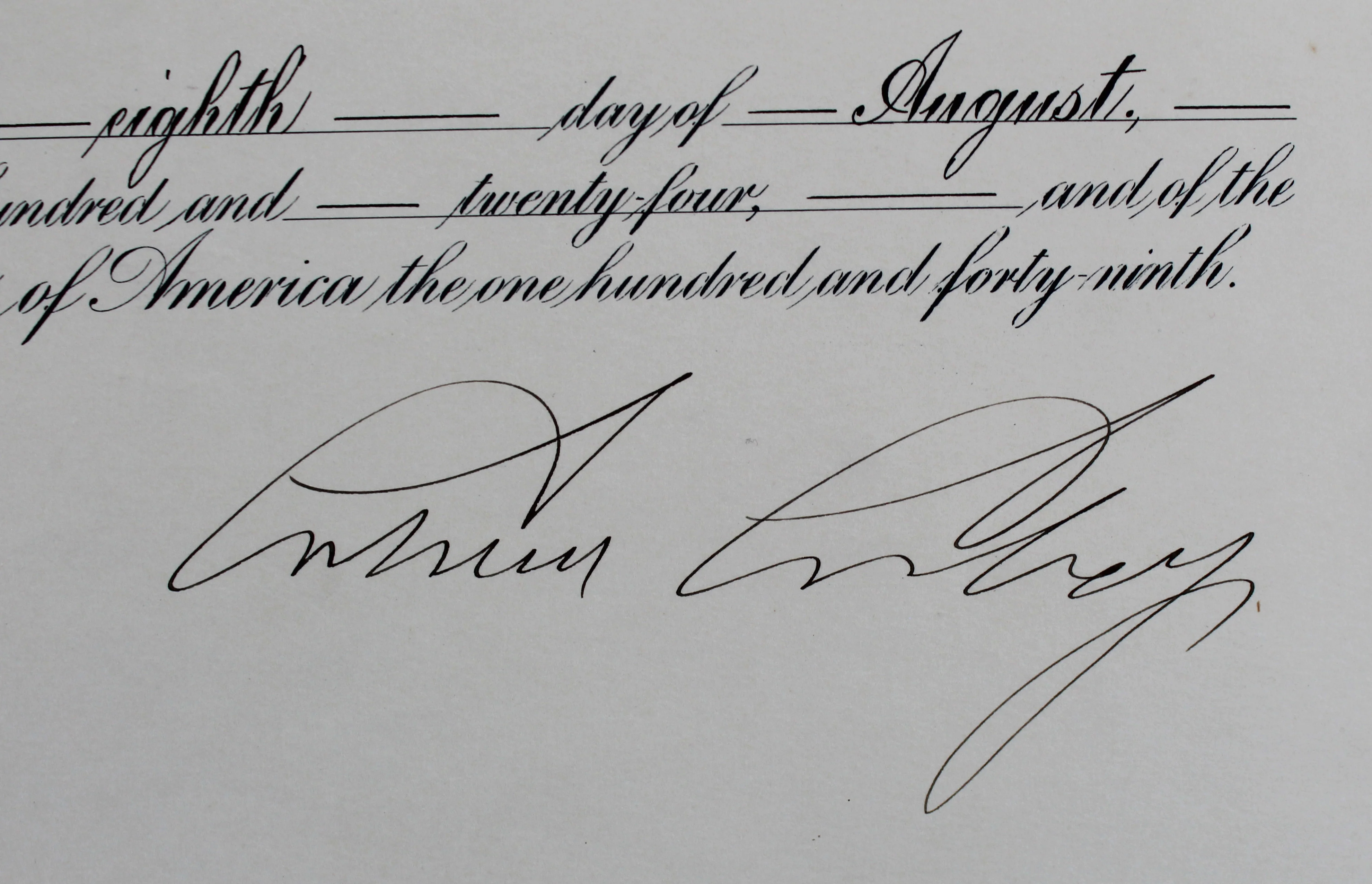 Calvin Coolidge Signed 14x19 1924 Foreign Service Office Appointment BAS LOA - Image 3