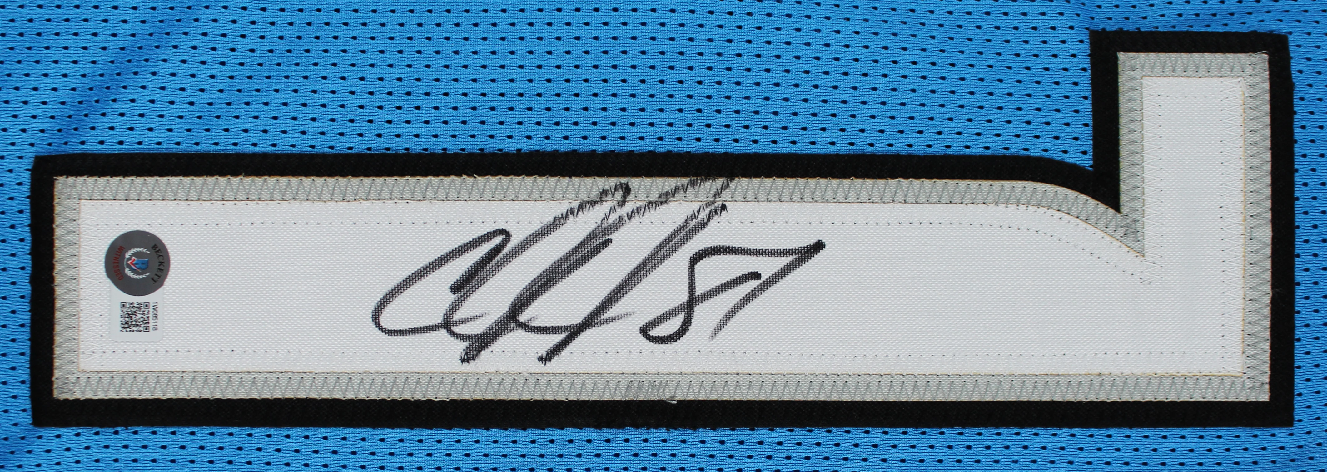 Calvin Johnson Authentic Signed Blue Pro Style Jersey BAS Witnessed - Image 3