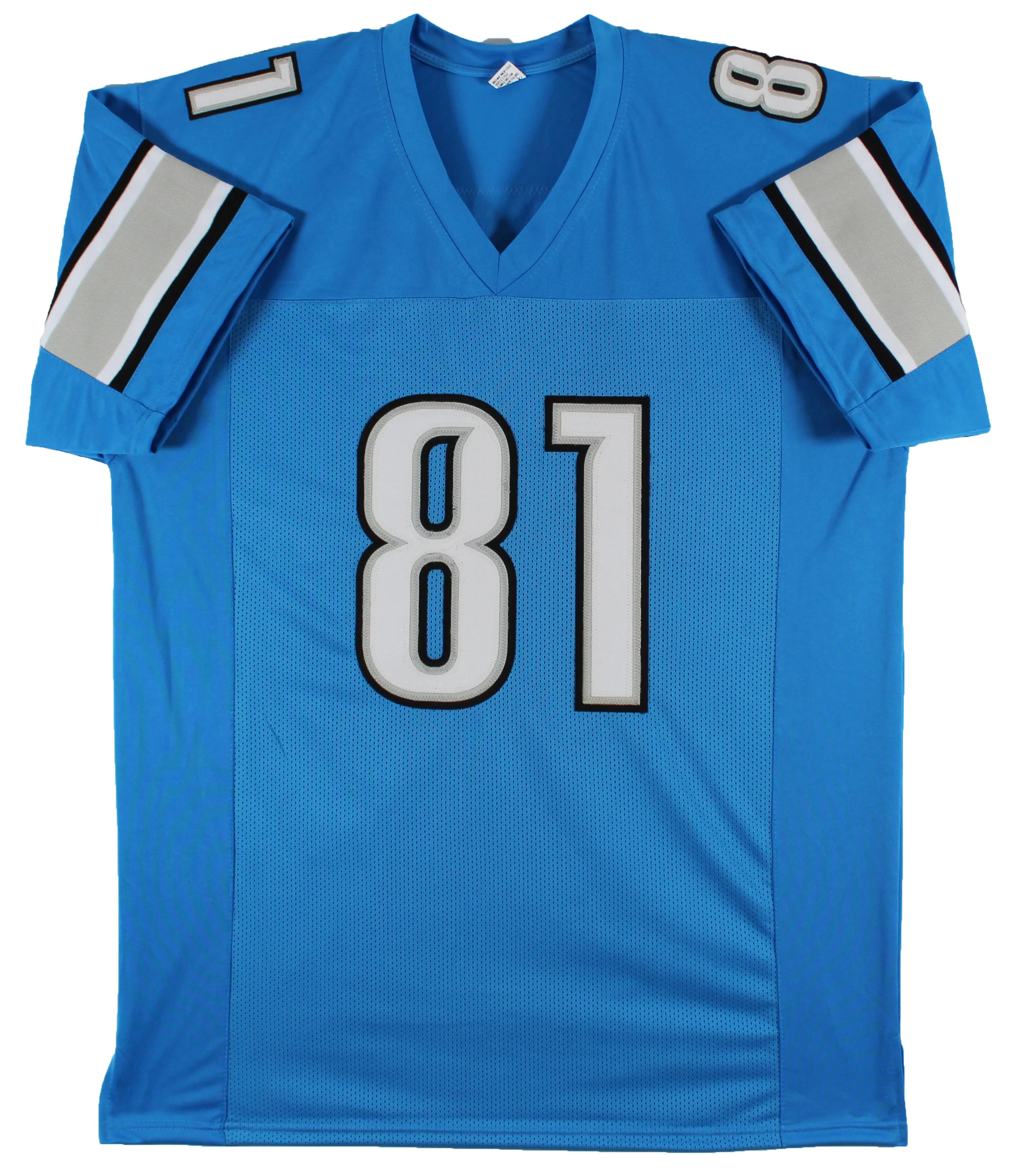 Calvin Johnson Authentic Signed Blue Pro Style Jersey BAS Witnessed - Image 4