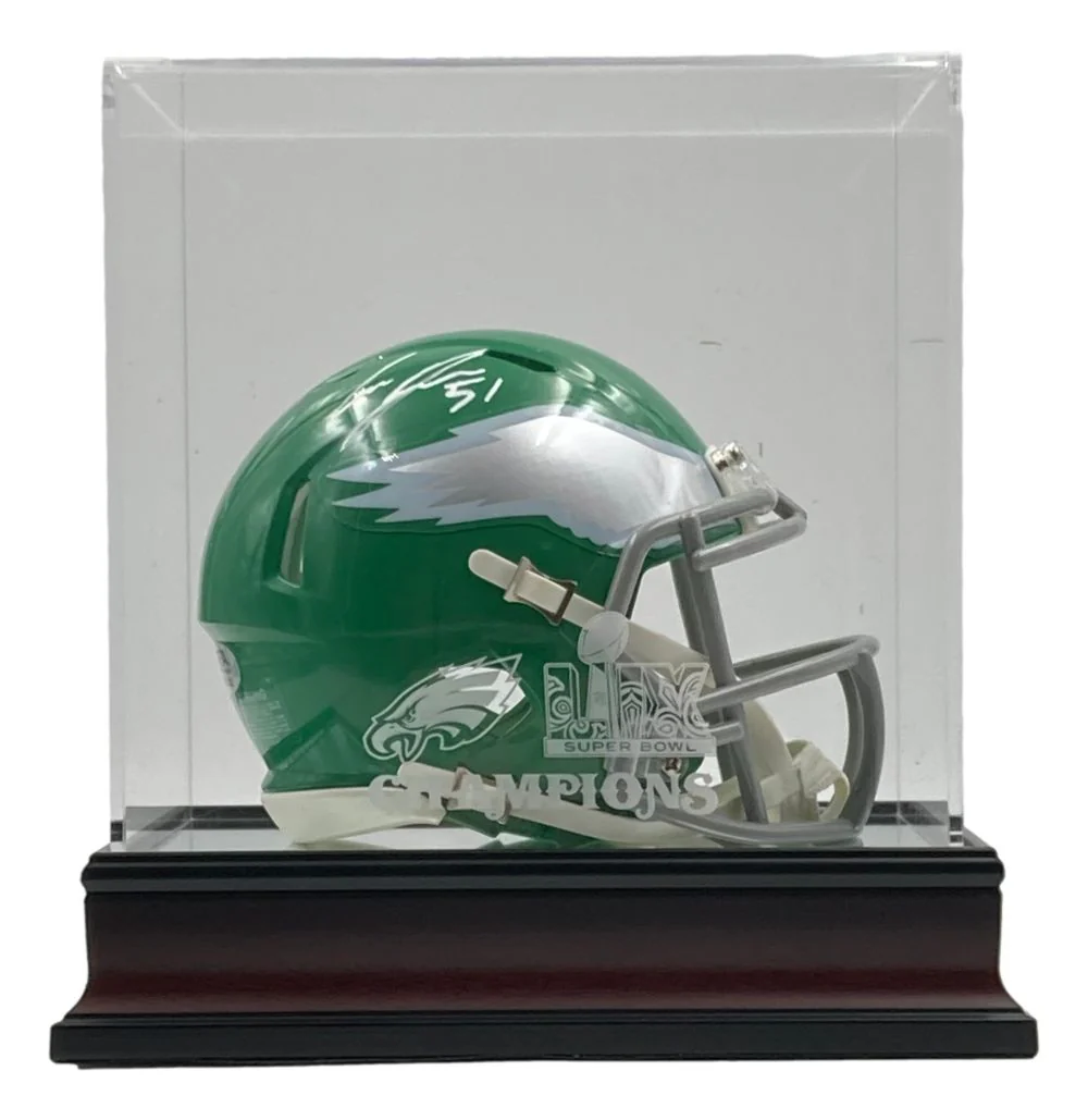 Cam Jurgens Signed Eagles Kelly Green Mini Helmet PSA/DNA w/ Super Bowl 59 LIX Case