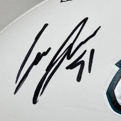 Cam Jurgens Signed Eagles Logo Football PSA/DNA w/ Super Bowl 59 LIX Case - Image 2
