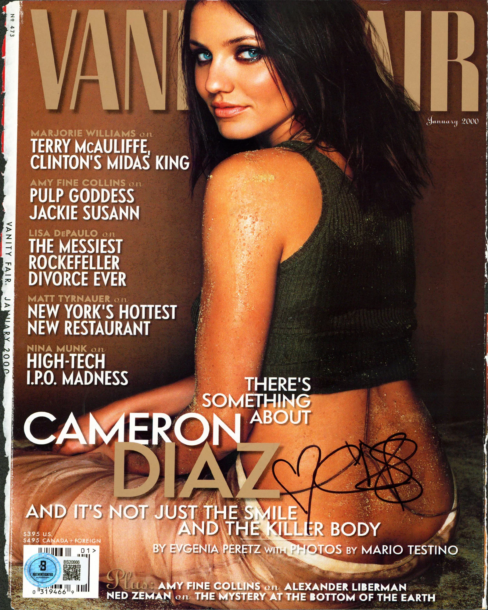 Cameron Diaz Authentic Signed Jan. 2000 Vanity Fair Magazine Cover BAS #BS20666 - Image 2
