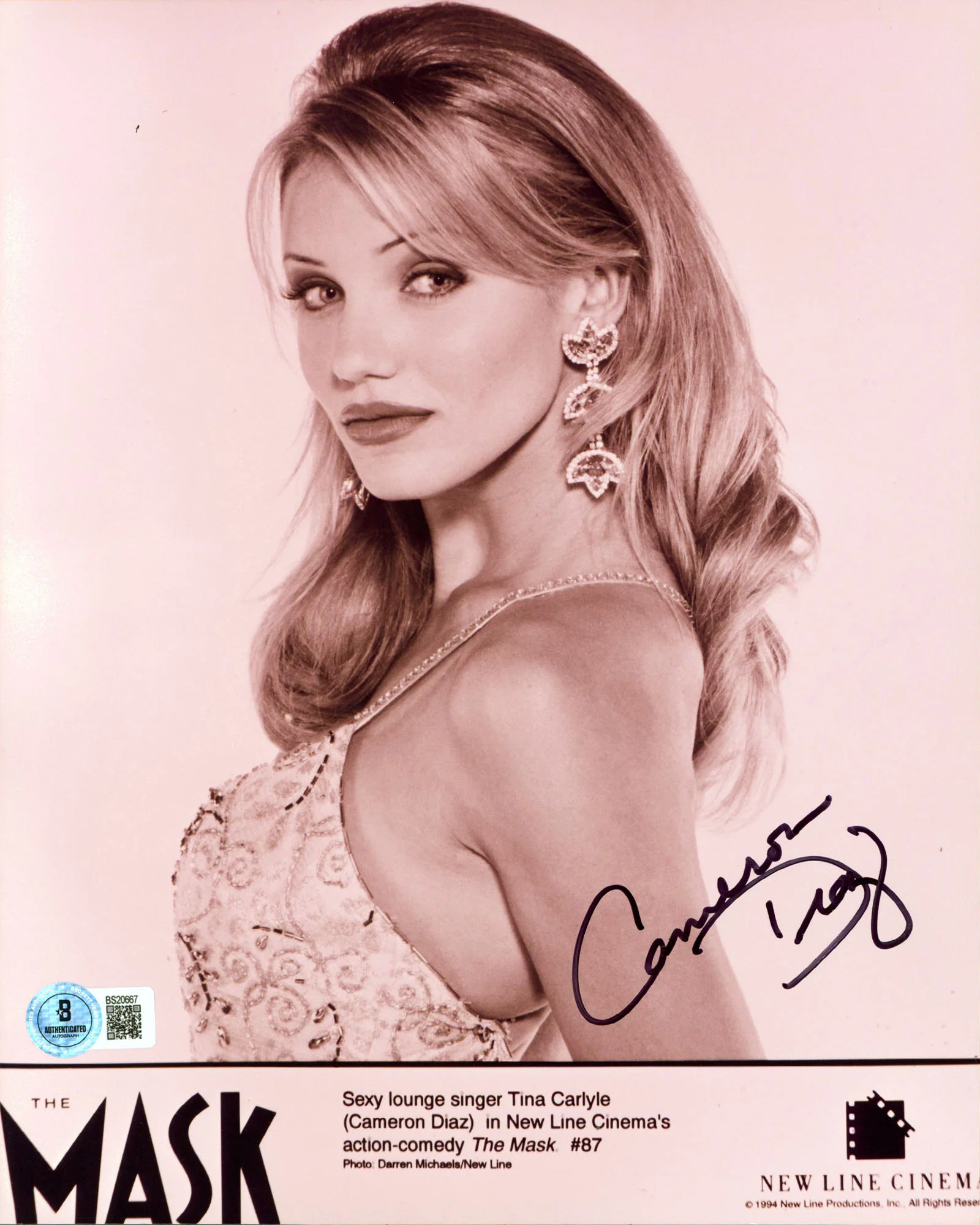 Cameron Diaz The Mask Authentic Signed 8x10 Vertical Photo BAS #BS20667 - Image 2