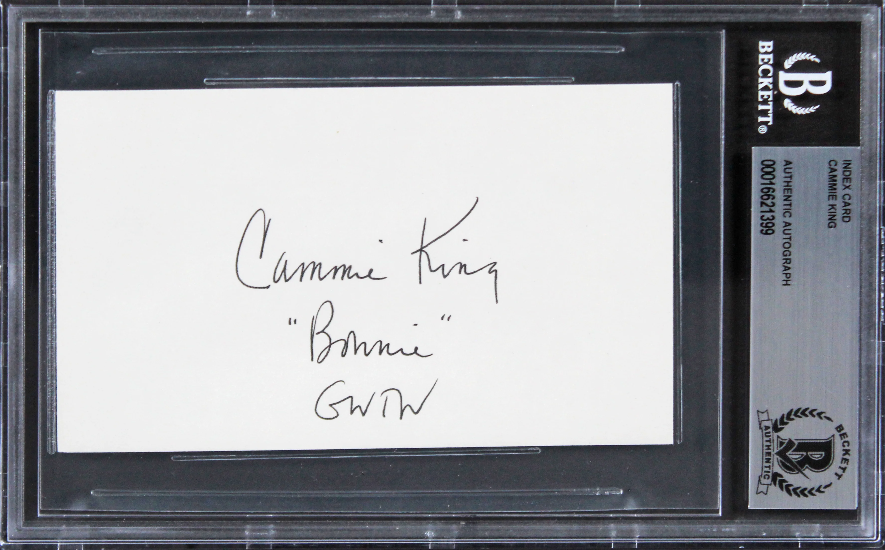 Cammie King Gone with the Wind "Brownie GWTW" Signed 3x5 Index Card BAS Slabbed - Image 2