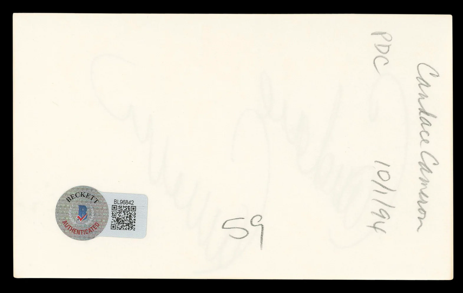 Candace Cameron Full House Authentic Signed 3x5 Index Card BAS #BL96842 - Image 3