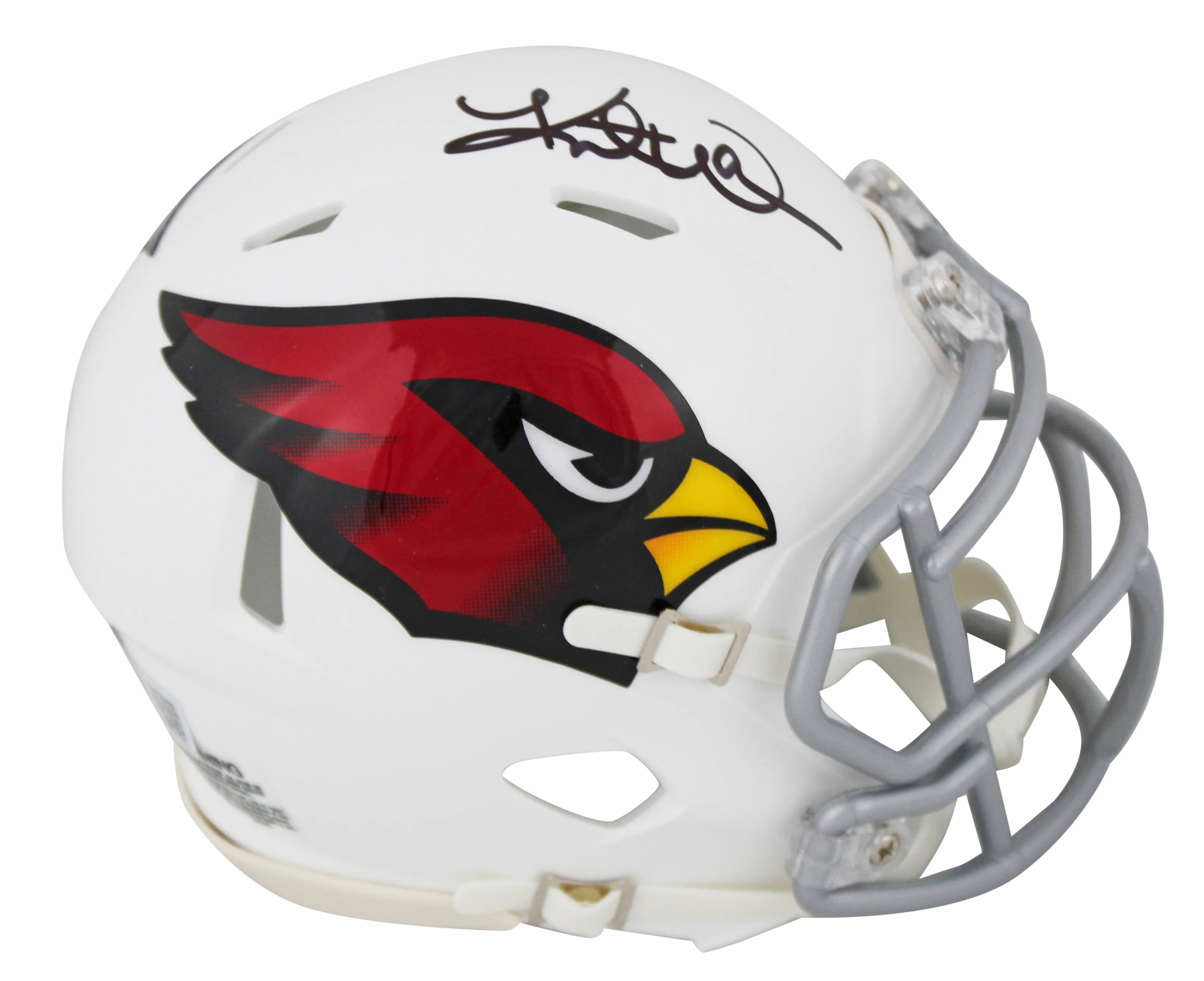 Cardinals Kurt Warner Authentic Signed Speed Mini Helmet BAS Witnessed - Image 2