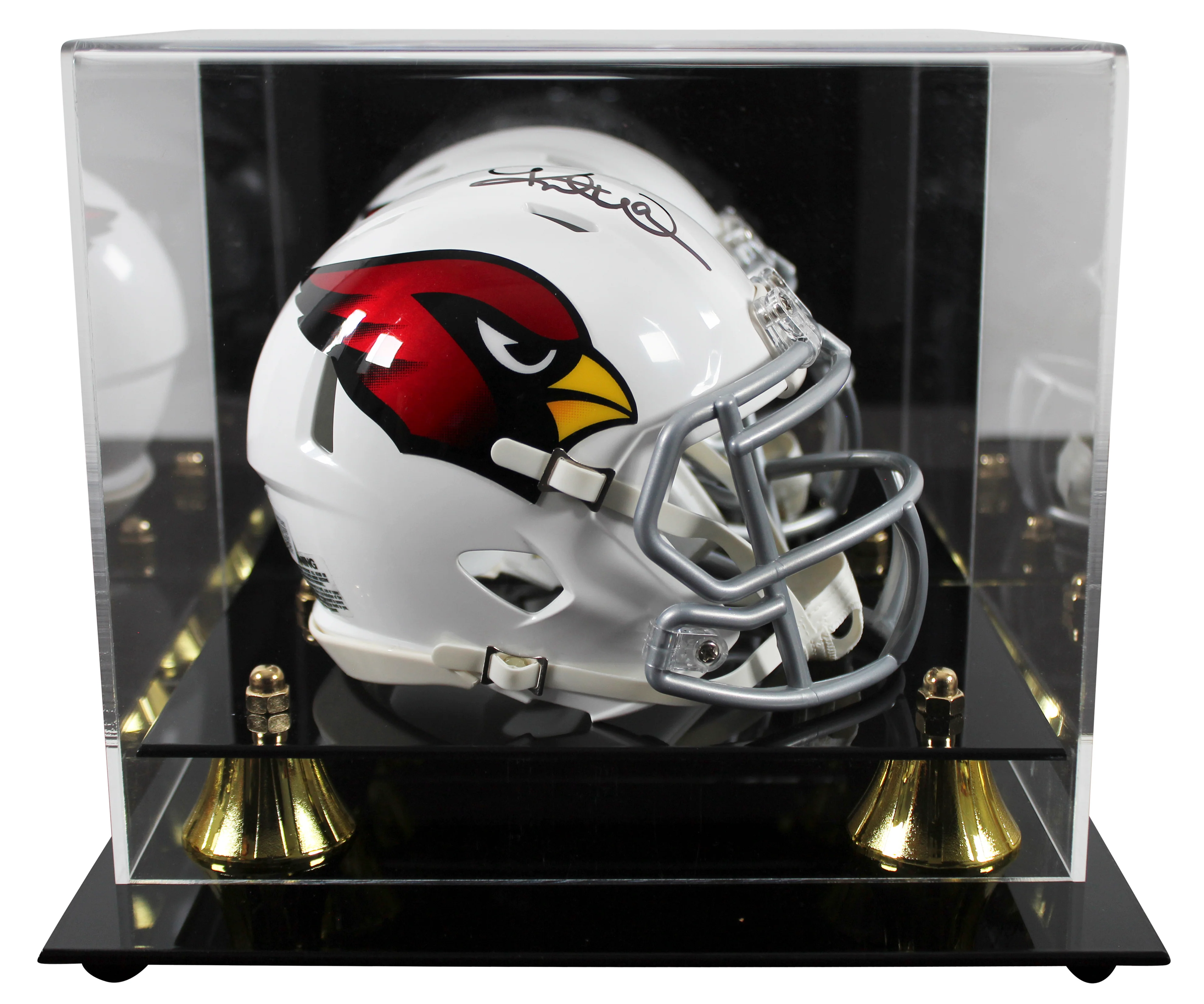 Cardinals Kurt Warner Authentic Signed Speed Mini Helmet w/ Case BAS Witnessed - Image 2