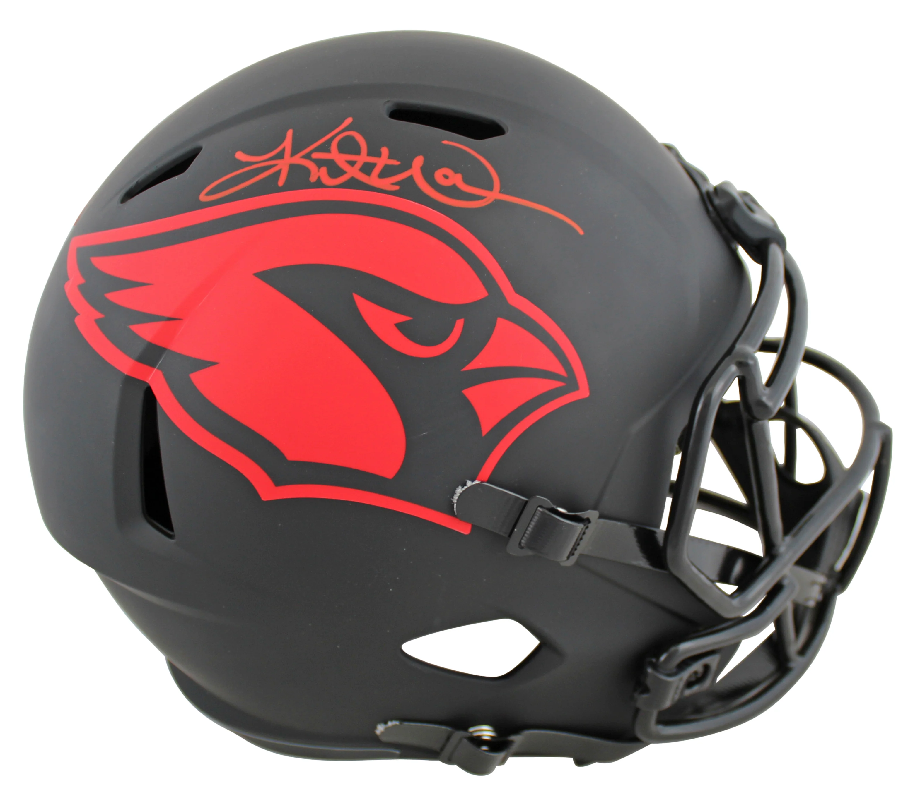 Cardinals Kurt Warner Signed Eclipse Full Size Speed Rep Helmet W/ Case BAS Wit - Image 3