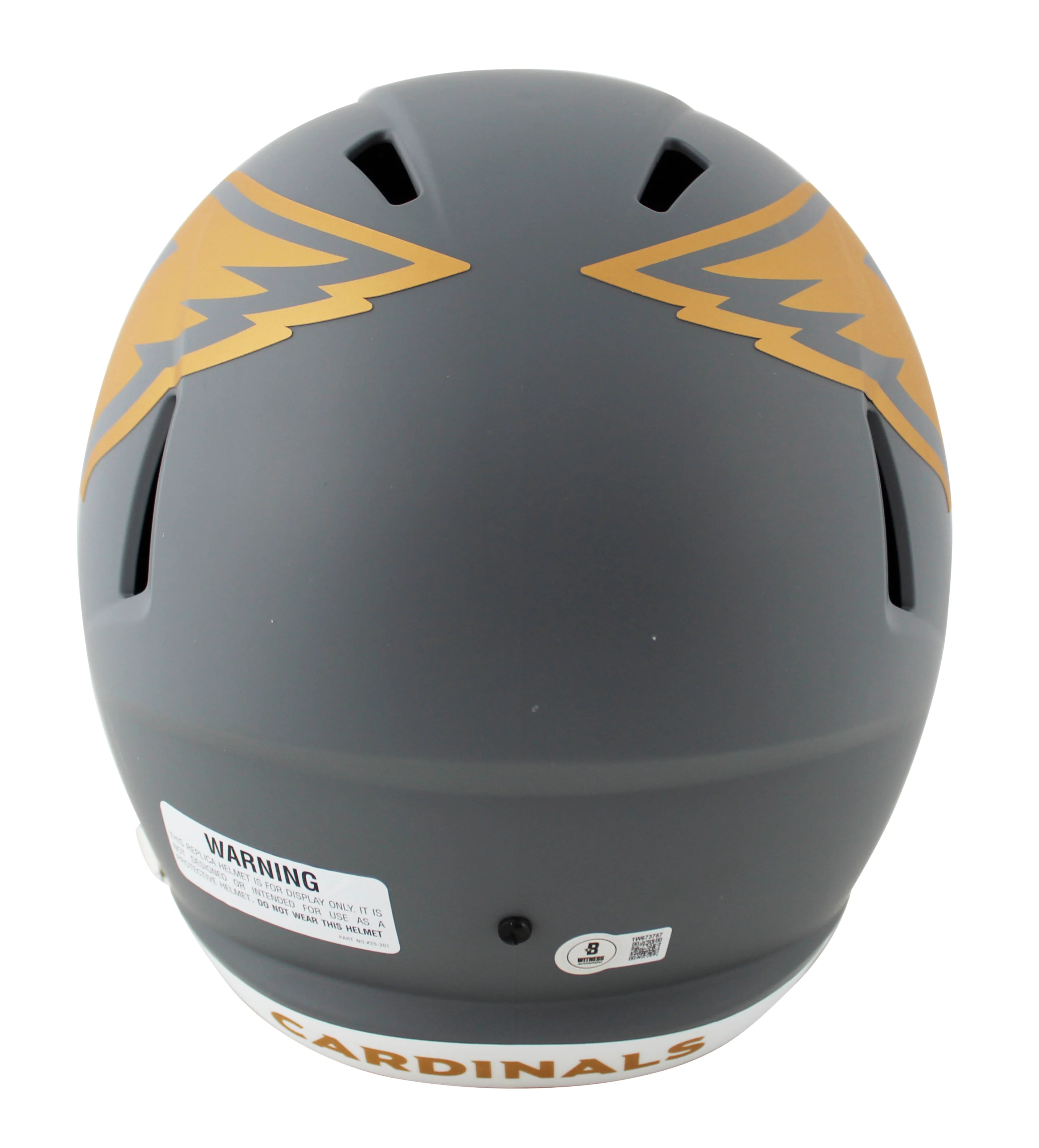 Cardinals Kurt Warner Signed Slate Full Size Speed Rep Helmet W/ Case BAS Wit - Image 4