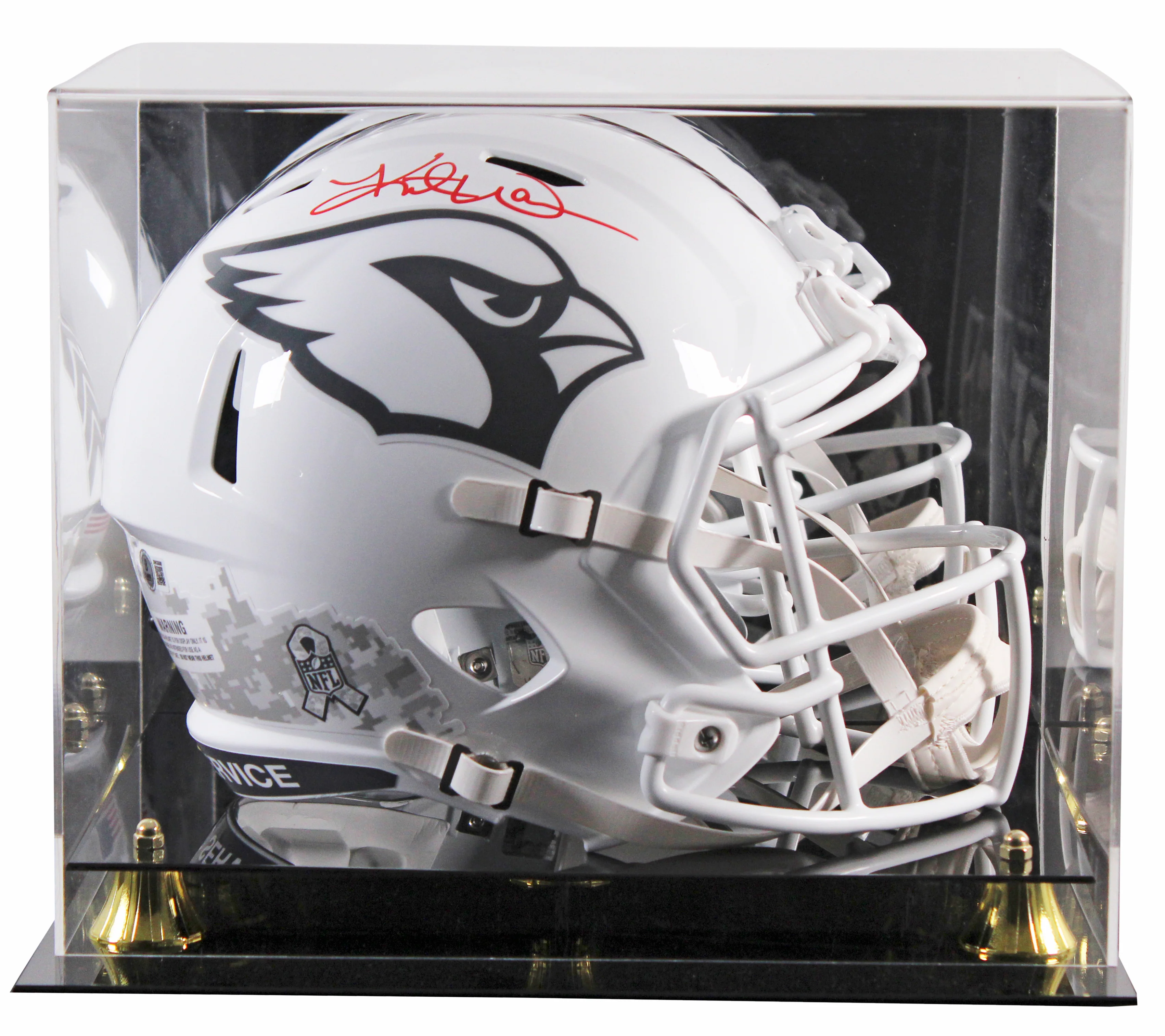 Cardinals Kurt Warner Signed STS III Full Size Speed Rep Helmet W/ Case BAS Wit - Image 2