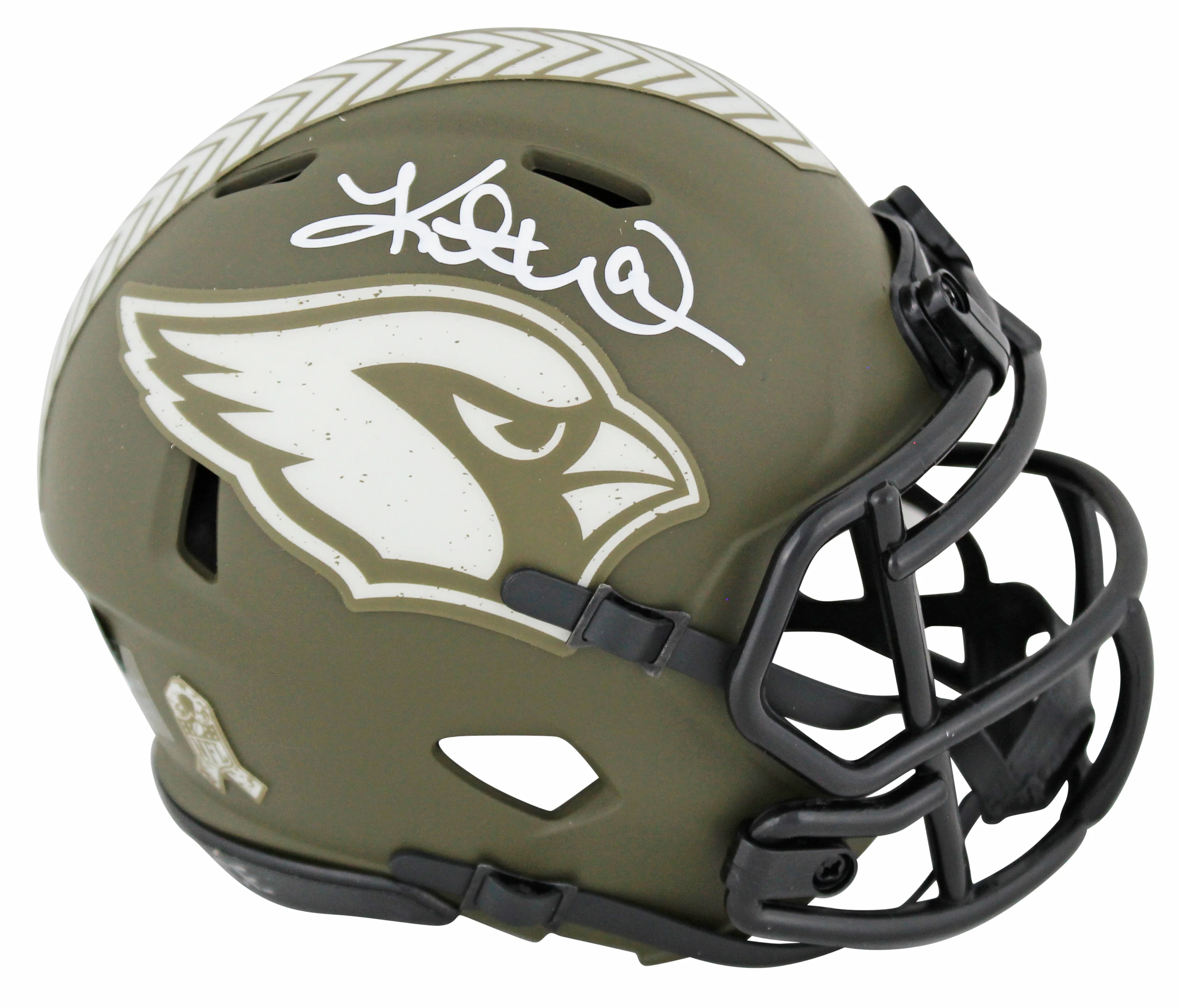 Cardinals Kurt Warner Signed STS Speed Mini Helmet w/ White Sig BAS Witnessed - Image 2