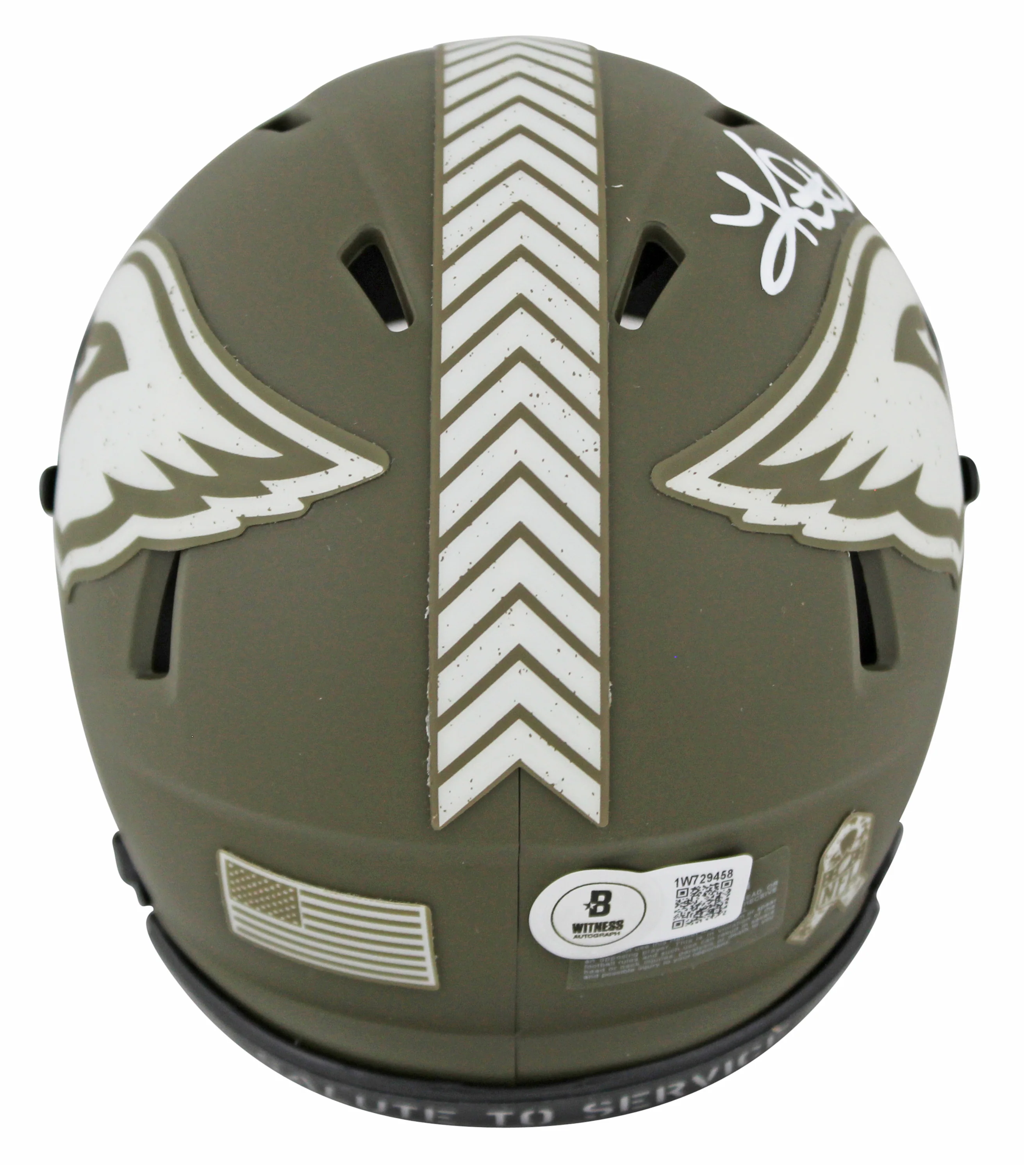Cardinals Kurt Warner Signed STS Speed Mini Helmet w/ White Sig BAS Witnessed - Image 3