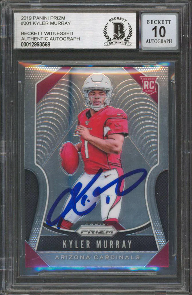 Cardinals Kyler Murray Signed 2019 Panini Prizm #301 RC Card Auto 10! BAS Slab - Image 2