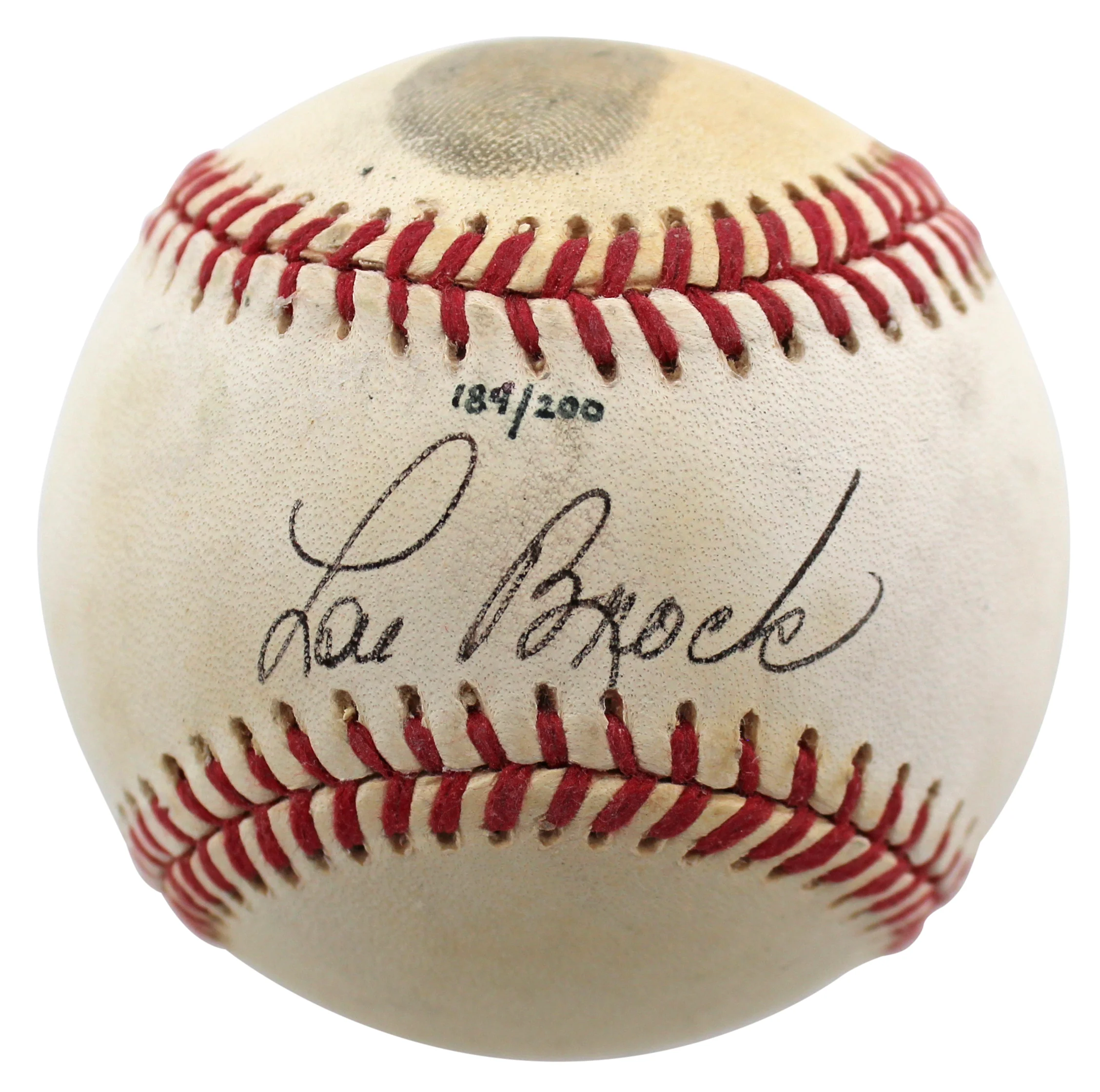 Cardinals Lou Brock Signed Thumbprint Onl Baseball LE#189/200 BAS #BD23610 - Image 2