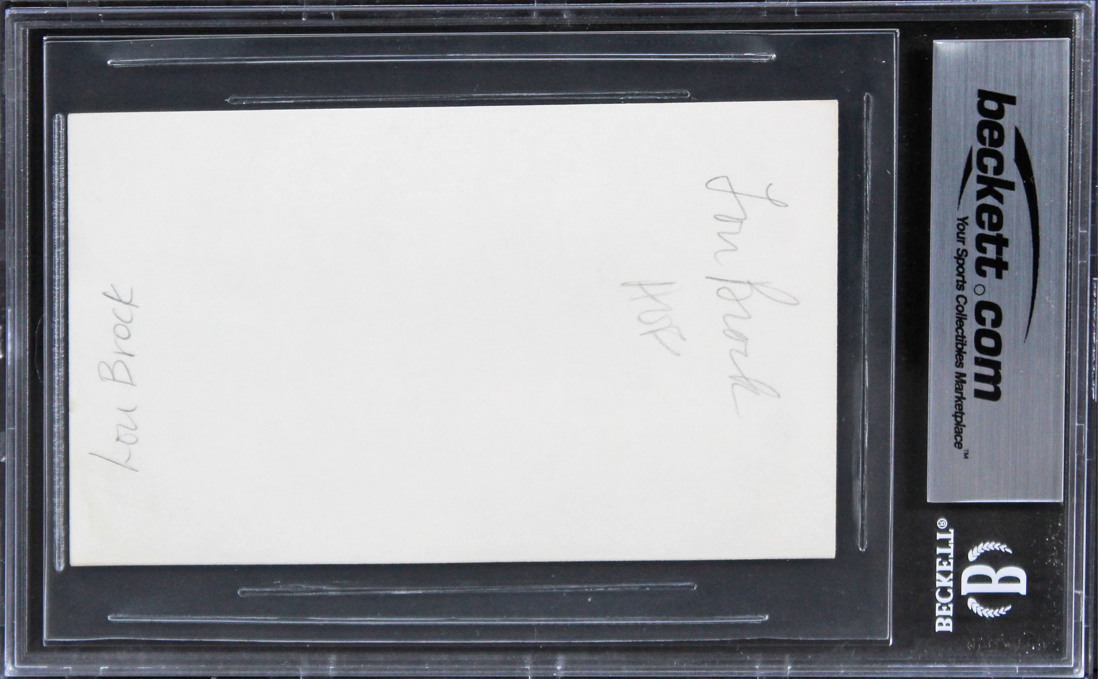 Cardinals Lou Brook Authentic Signed 3x5 Index Card Autographed BAS Slabbed - Image 3