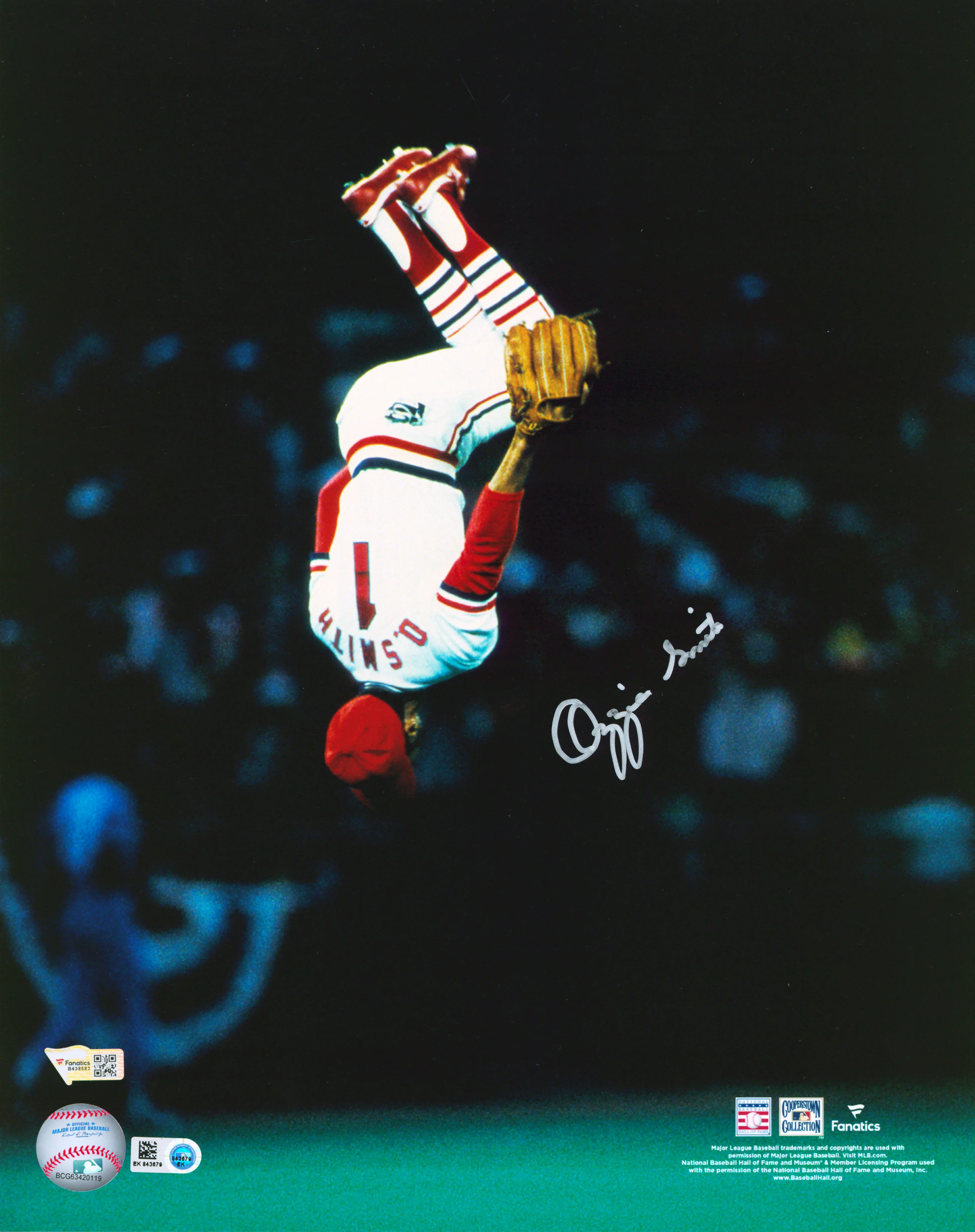 Cardinals Ozzie Smith Authentic Signed 11x14 Flip Photo Autographed Fanatics COA - Image 2