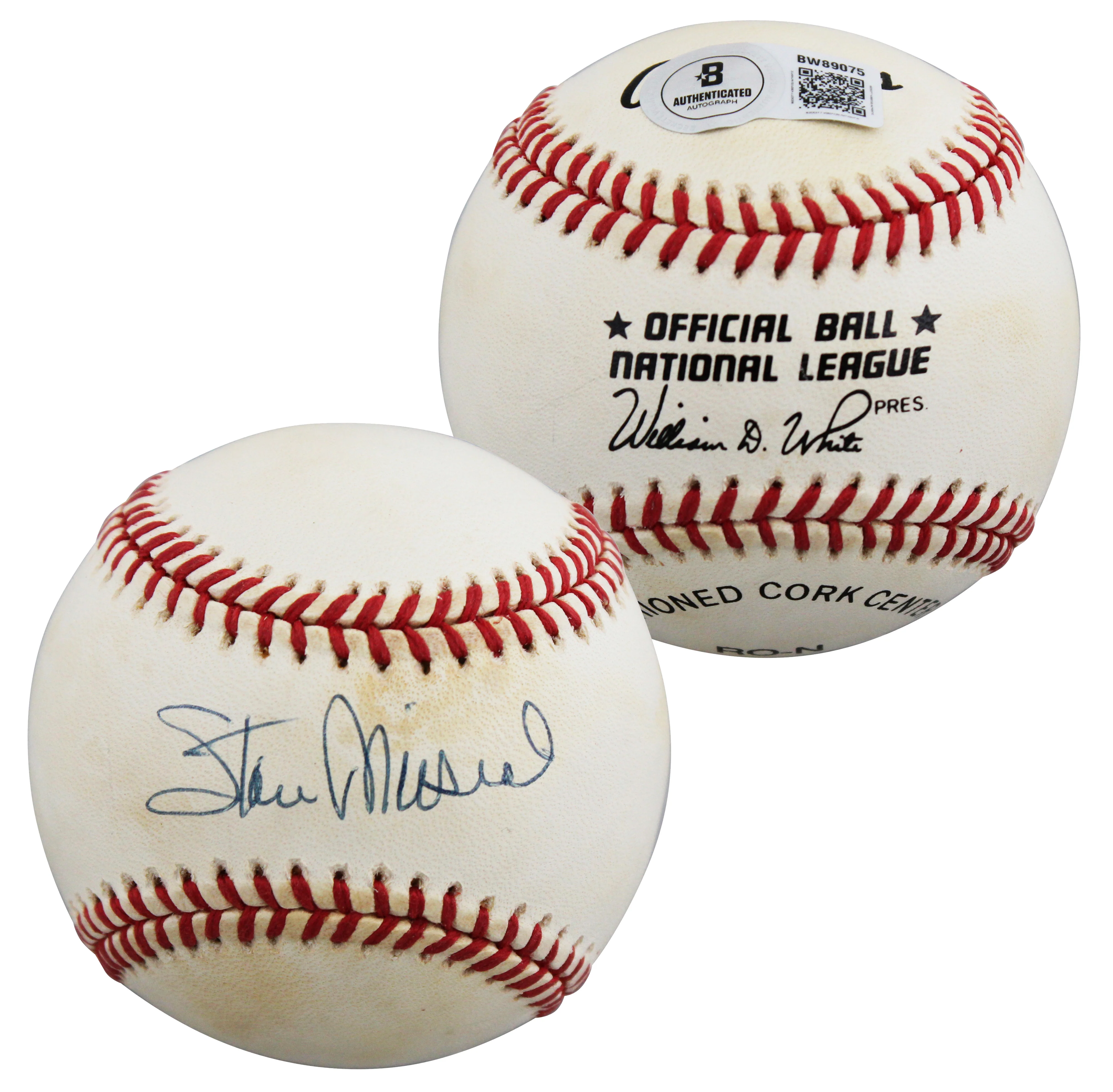 Cardinals Stan Musial Authentic Signed William White ONL Baseball BAS #BW89075 - Image 2