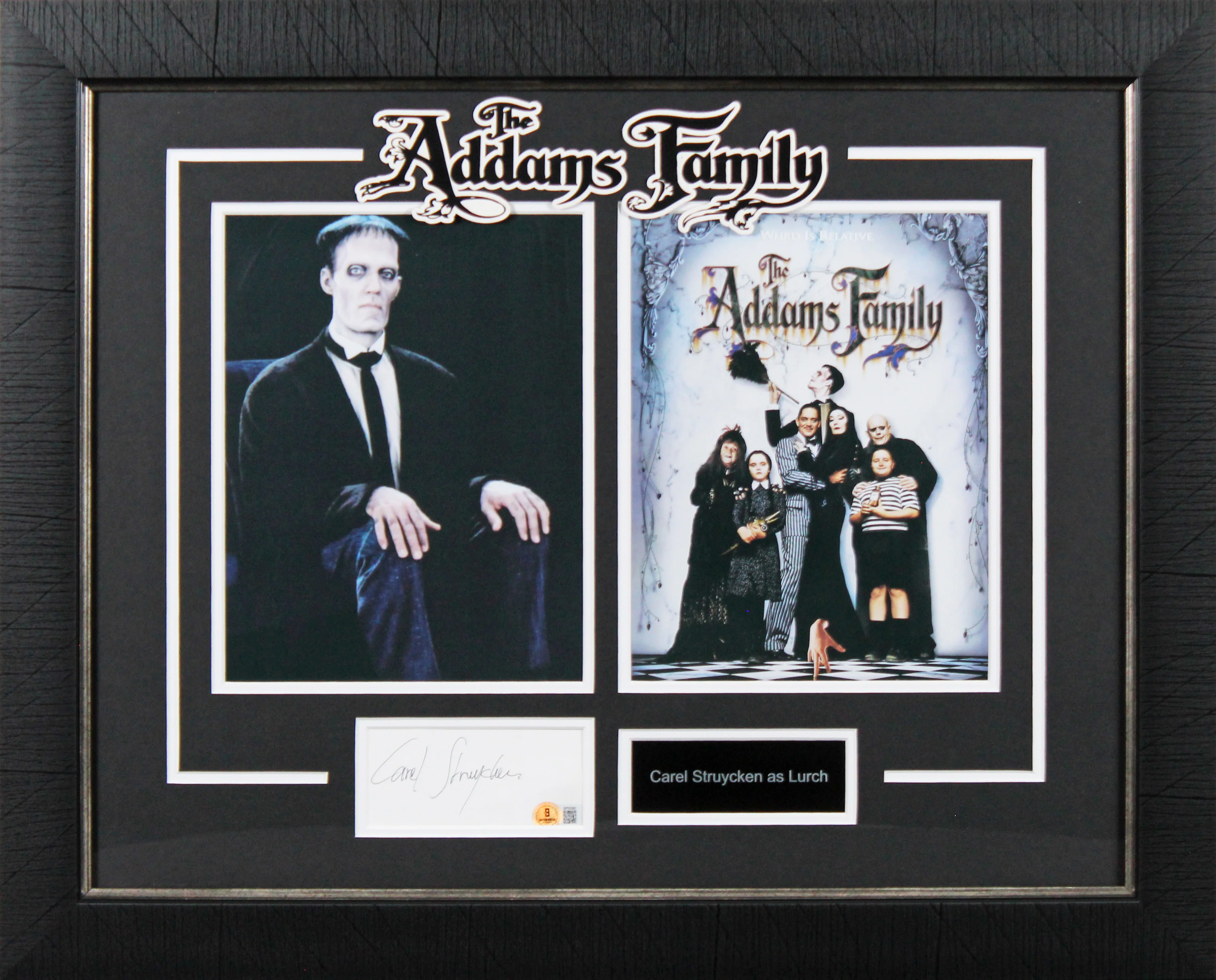 Carel Struycken The Addams Family Signed 3x5 Index Card Framed Display BAS - Image 2