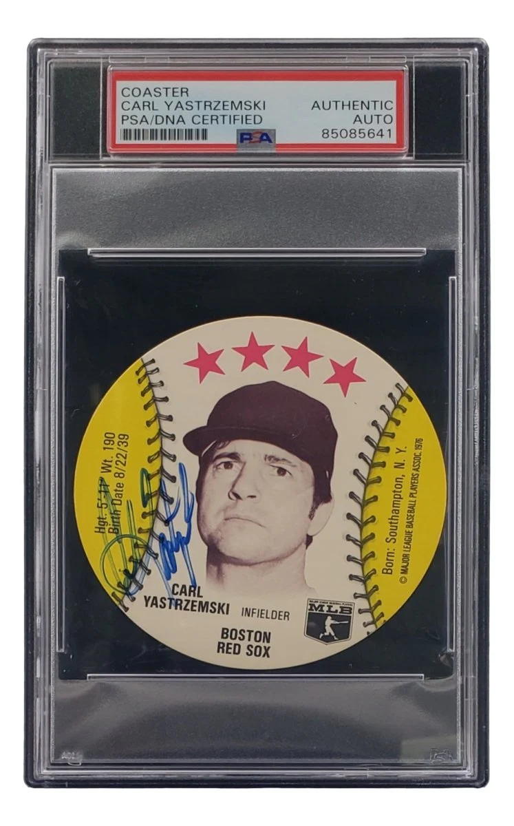 Carl Yastrzemski Signed 1976 MSA Boston Red Sox Disc Card PSA/DNA - Image 3