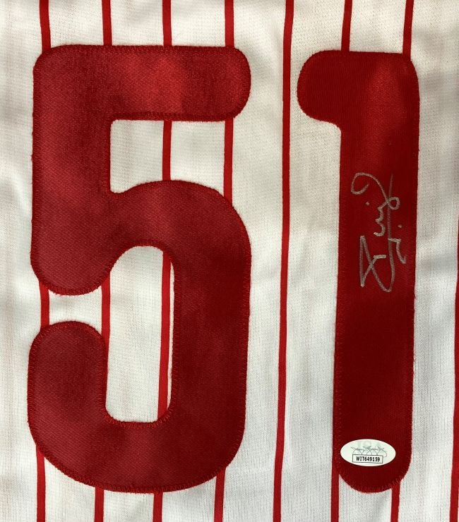 Carlos Ruiz Philadelphia Signed White Baseball Jersey JSA - Image 2