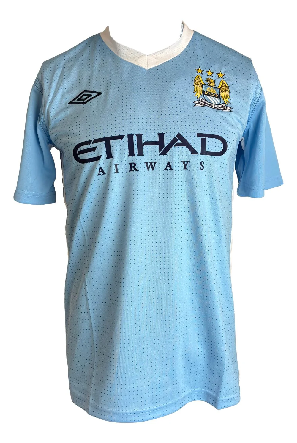 Carlos Tevez Signed Manchester City Umbro Soccer Jersey BAS - Image 3