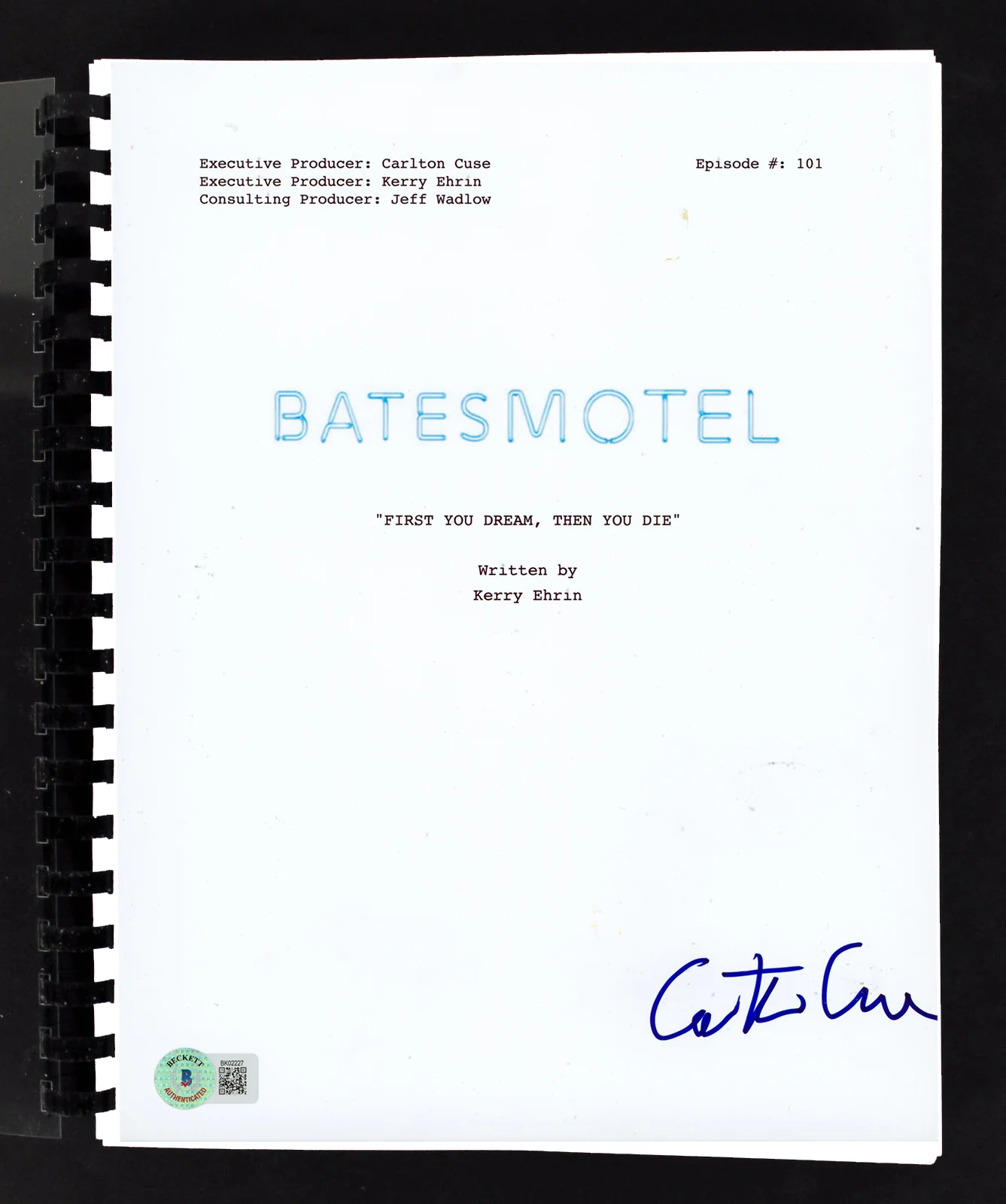 Carlton Cuse Bates Motel Authentic Signed Movie Script Autographed BAS #BK02227 - Image 2