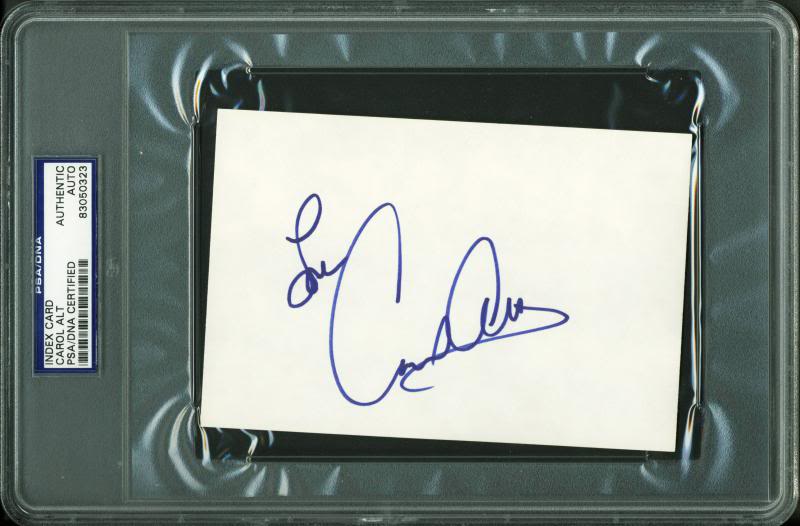 Carol Alt Authentic Signed 4X6 Index Card Autographed PSA/DNA Slabbed