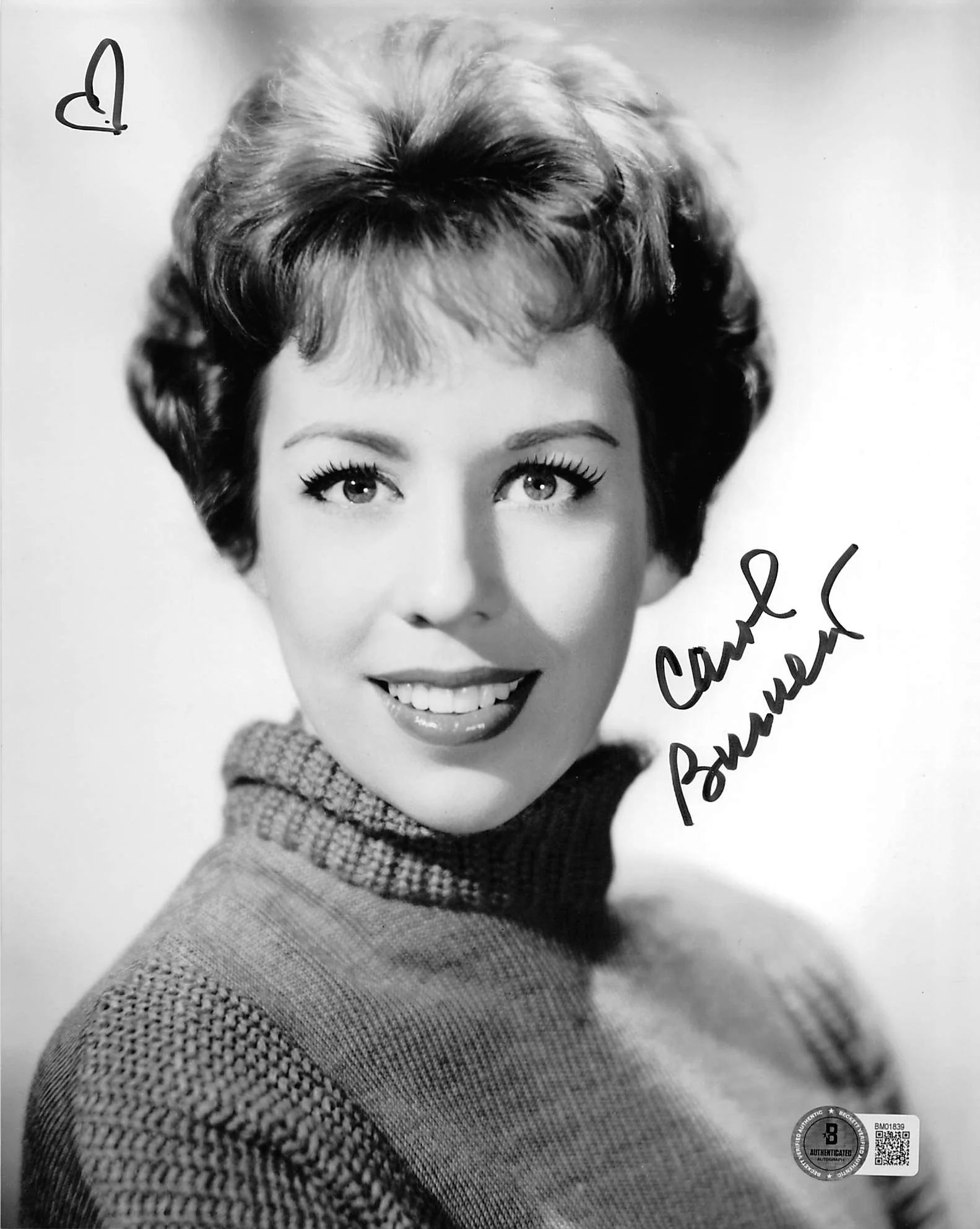 Carol Burnett Authentic Signed 8x10 Vertical Black & White Photo BAS 4 - Image 2