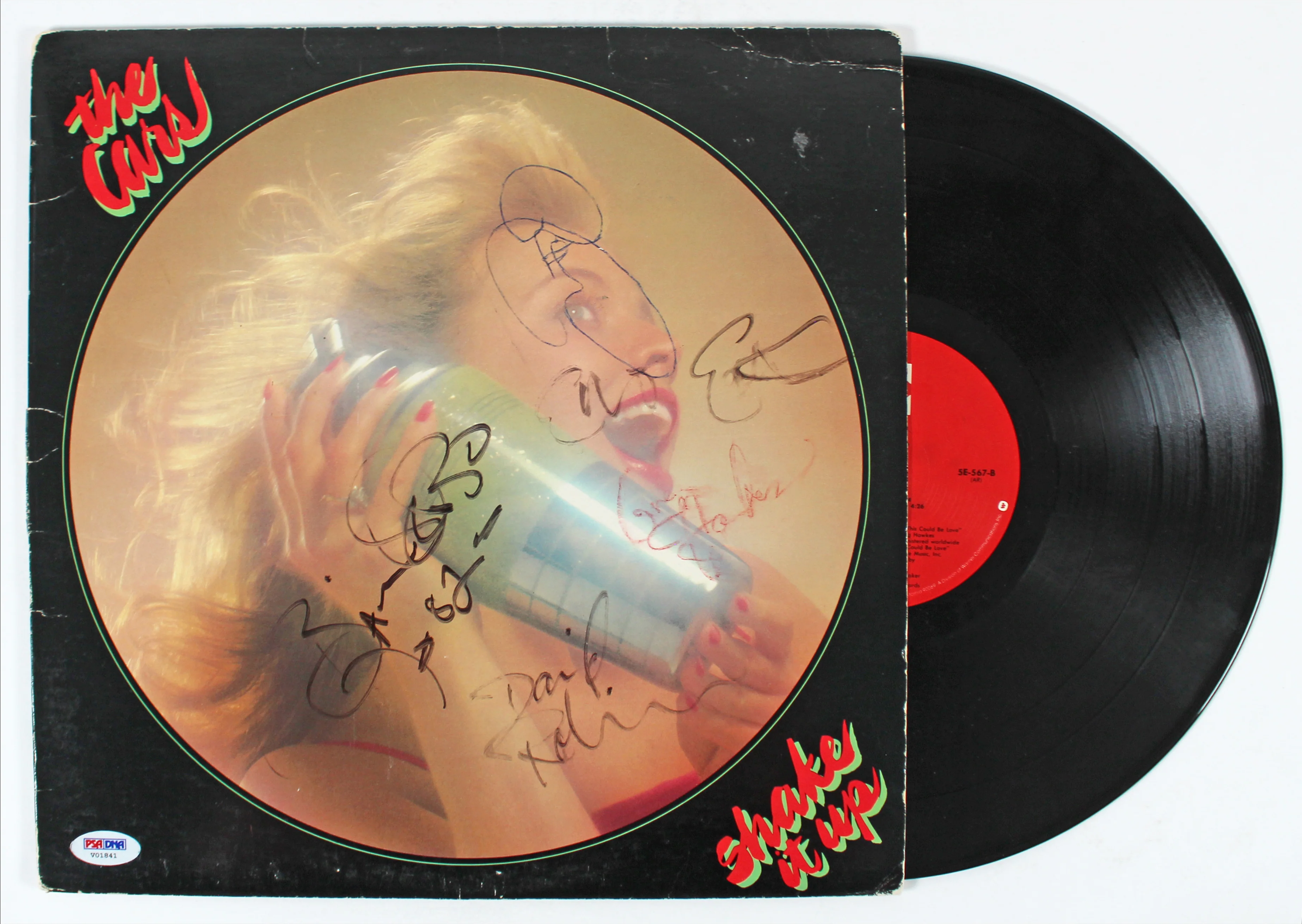 Cars (5) Ocasek,Orr, Robinson, Hawkes & Easton Signed Album Cover W/ Vinyl PSA