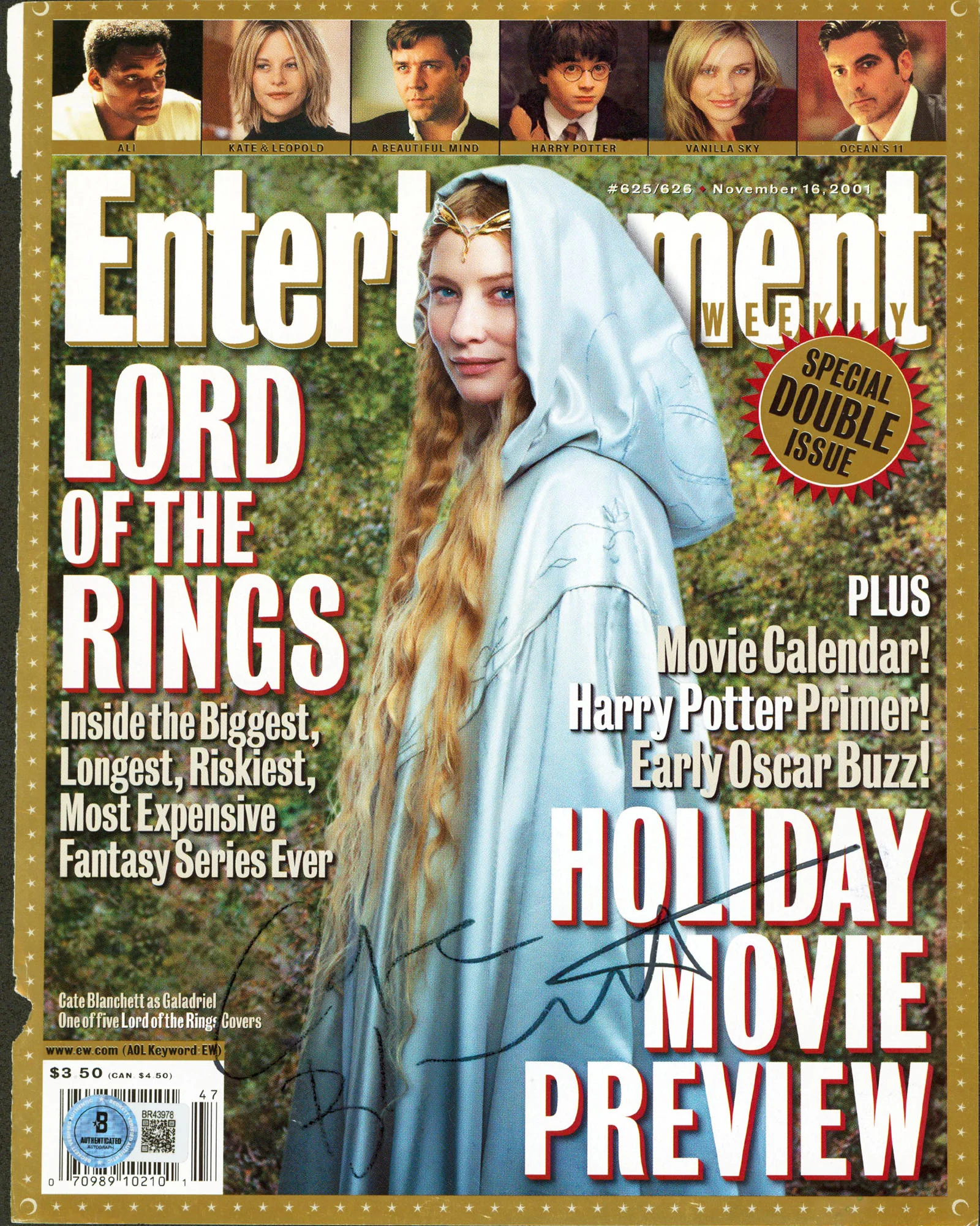 Cate Blanchett Signed Entertainment Weekly Magazine Cover Nov. 2001 BAS #BR43978 - Image 2