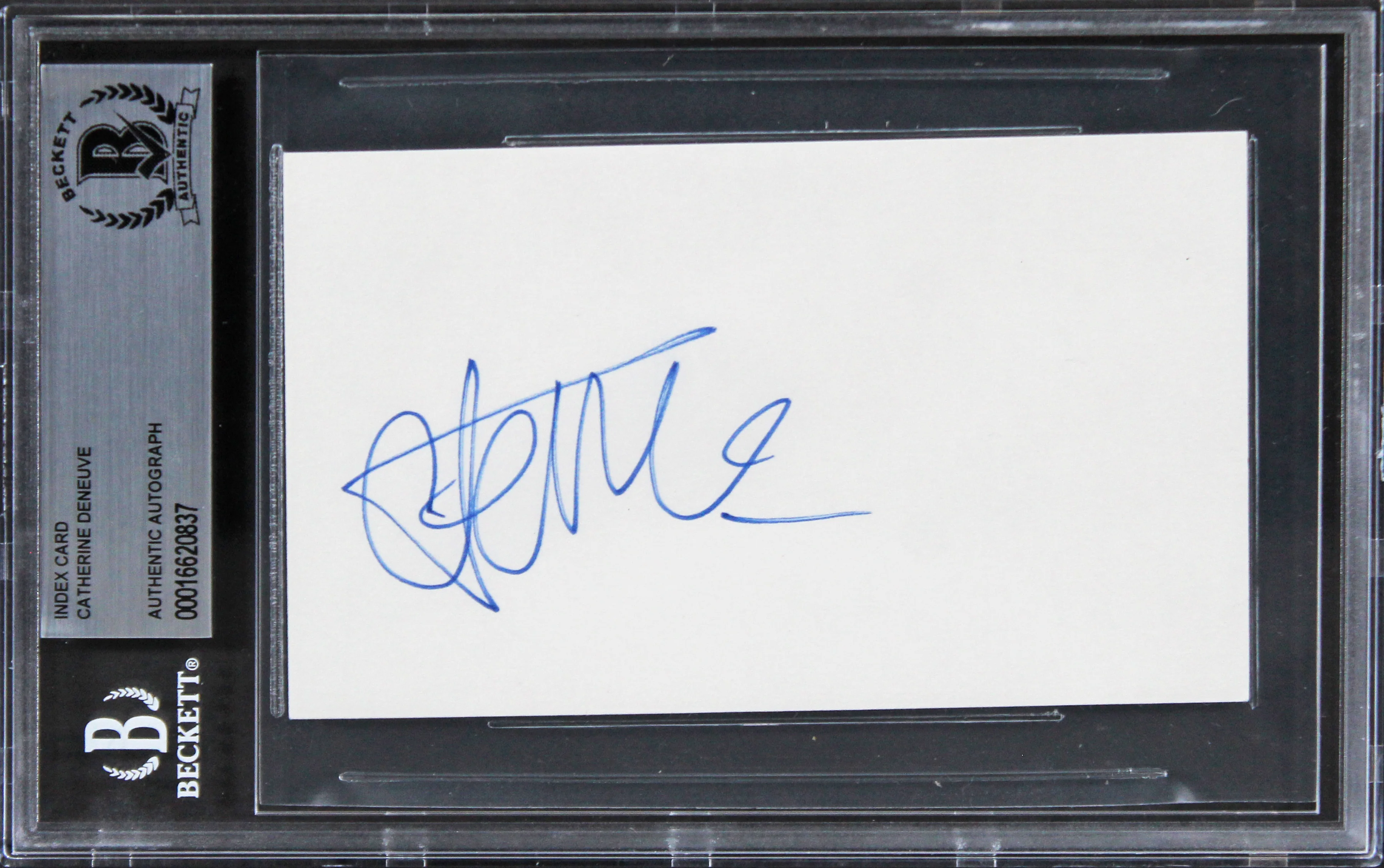 Catherine Deneuve Belle De Jour Authentic Signed 3x5 Index Card BAS Slabbed - Image 2