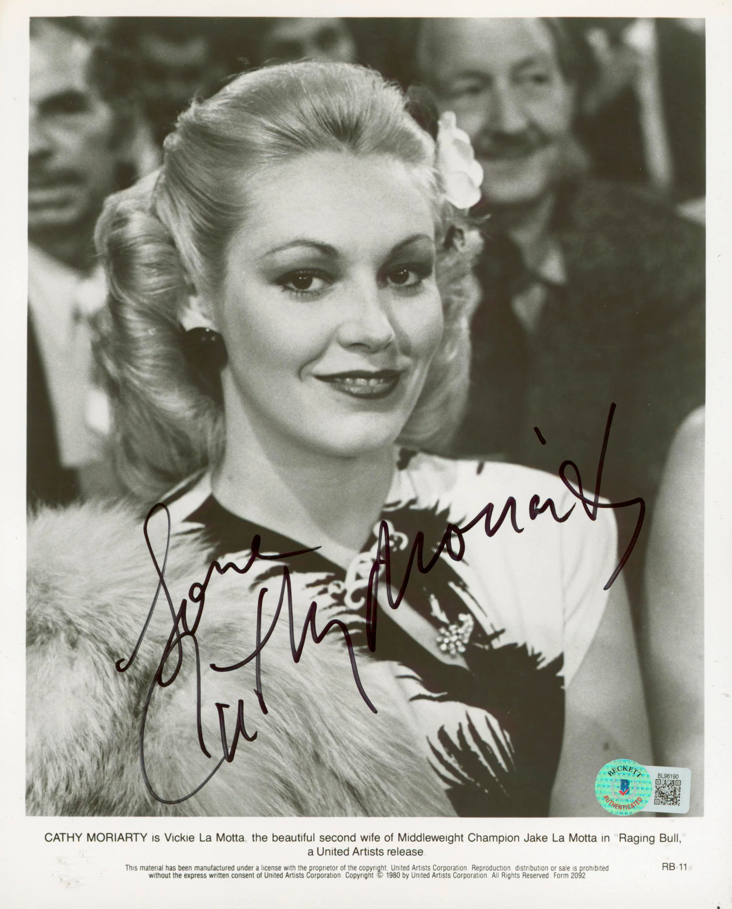 Cathy Moriarty Raging Bull "Love" Authentic Signed 8x10 Photo BAS #BL96190 - Image 2