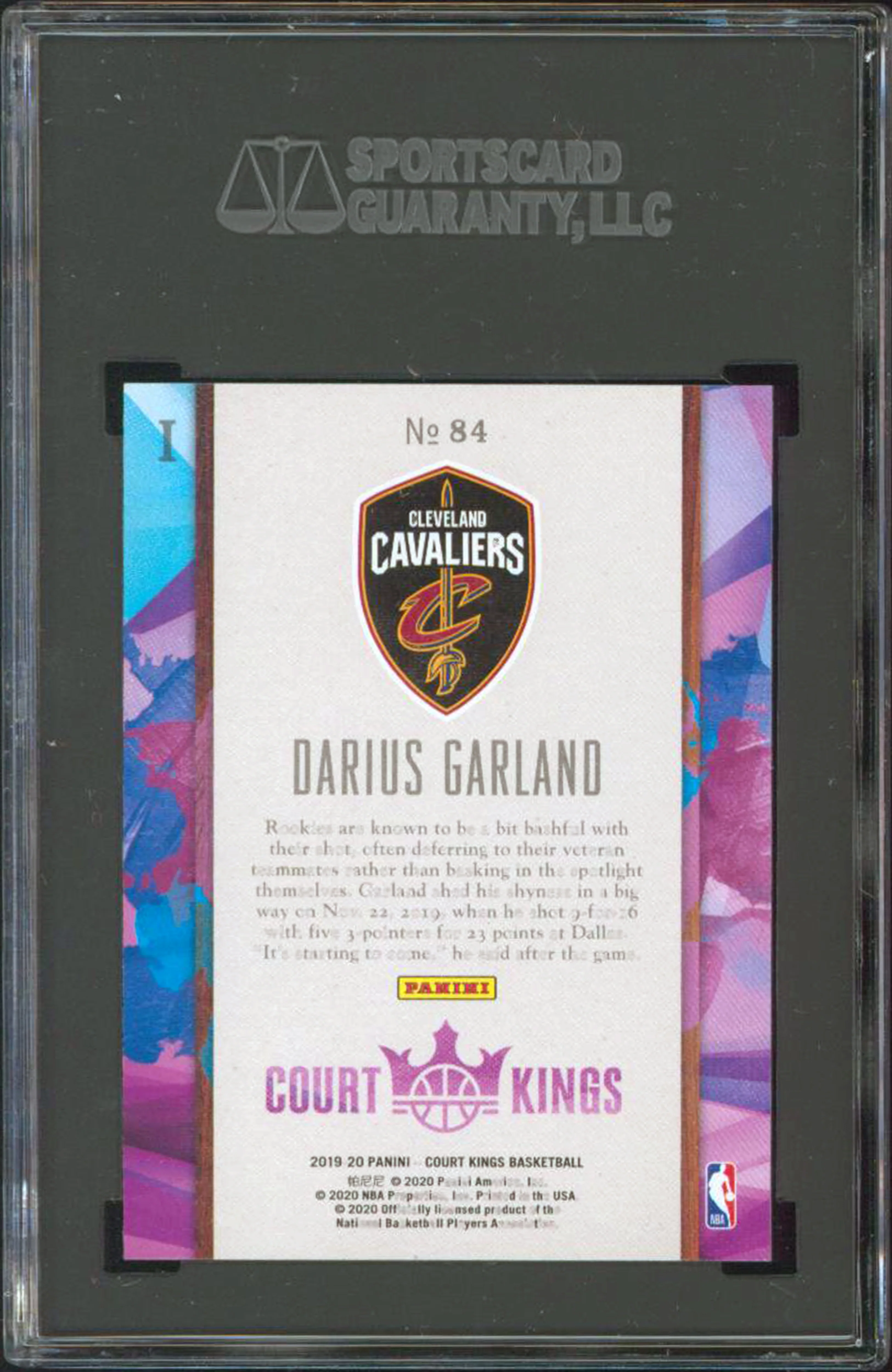 Cavaliers Darius Garland 2019 Panini Court Kings #84 Rookie Card Graded 9! SGC - Image 3