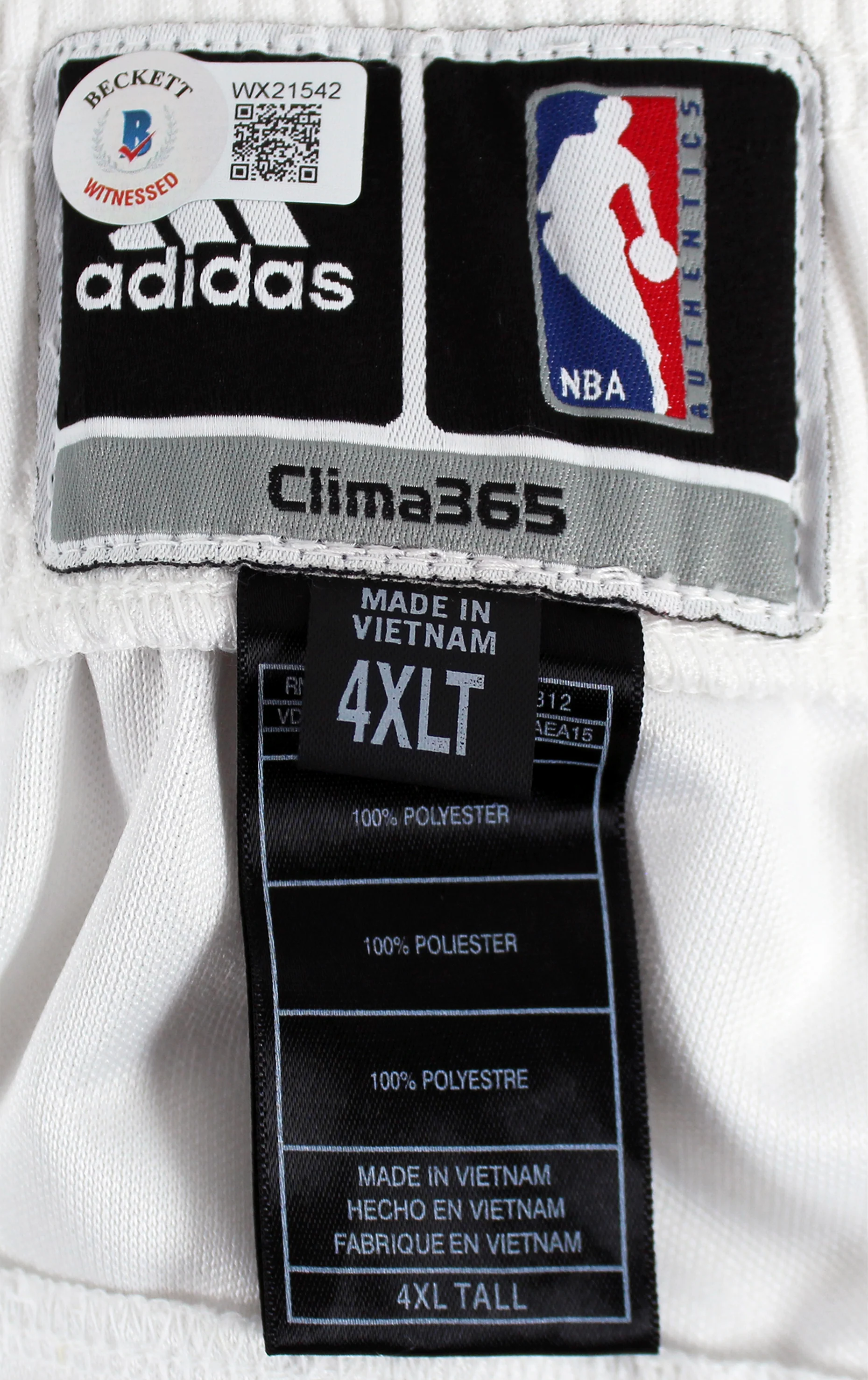 Cavaliers Shaquille O'Neal "Game Used" Signed White Adidas Warmup Pants BAS Wit - Image 3