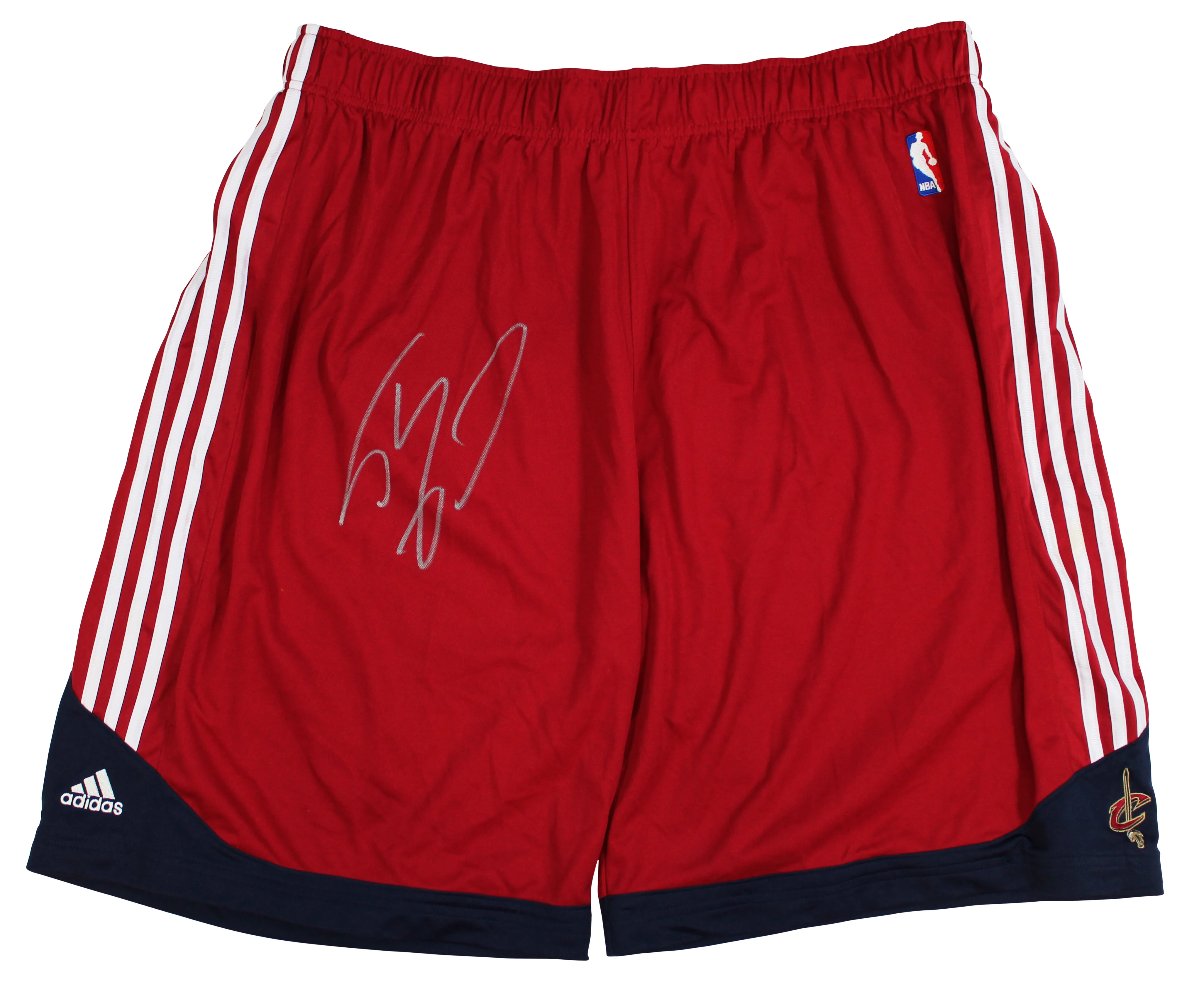 Cavaliers Shaquille O'Neal Signed Red Adidas Practice Shorts BAS Wit #2W958082 - Image 2