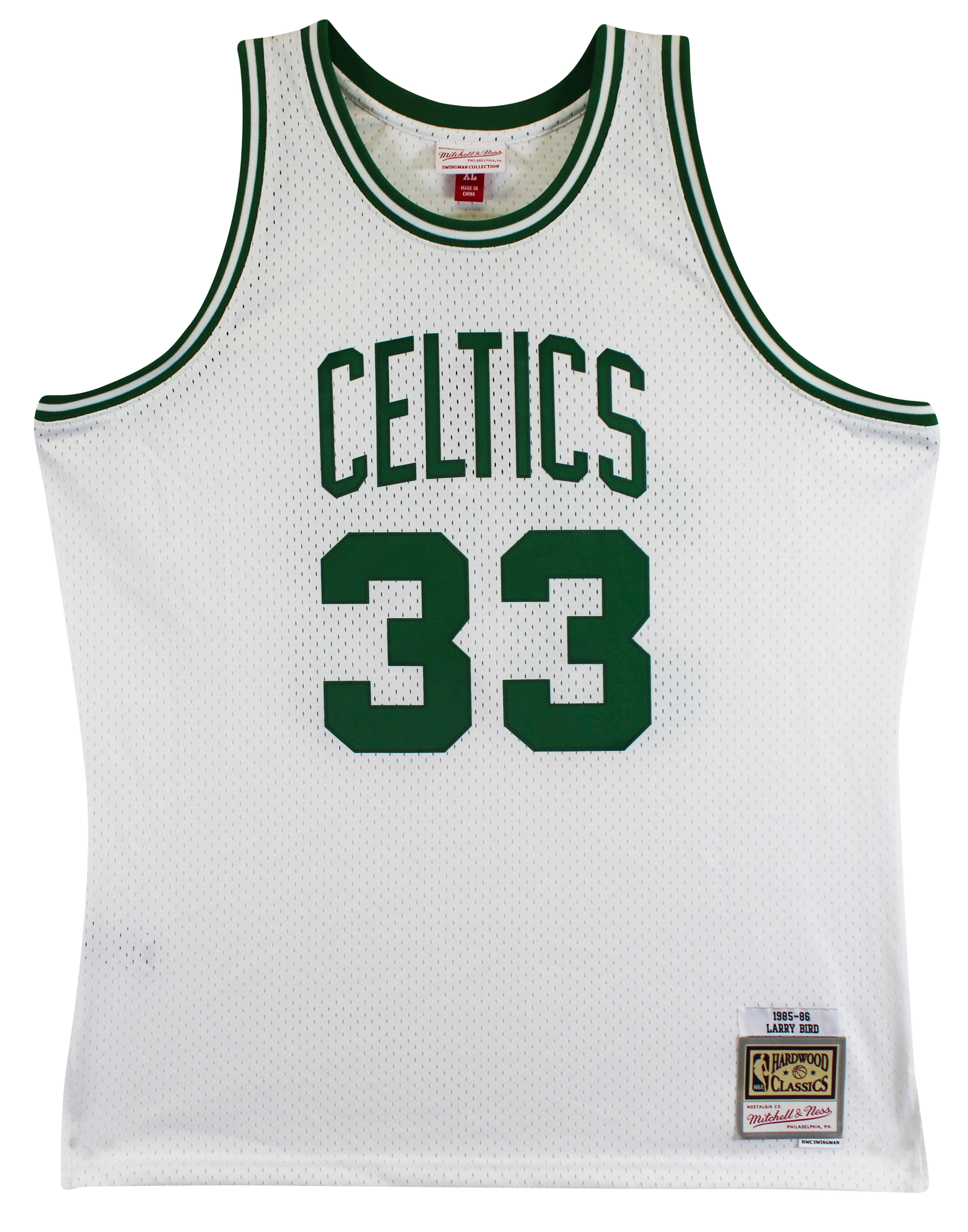 Celtics (3) Bird, Parish & McHale Signed White M&N Swingman Jersey BAS Witnessed - Image 5
