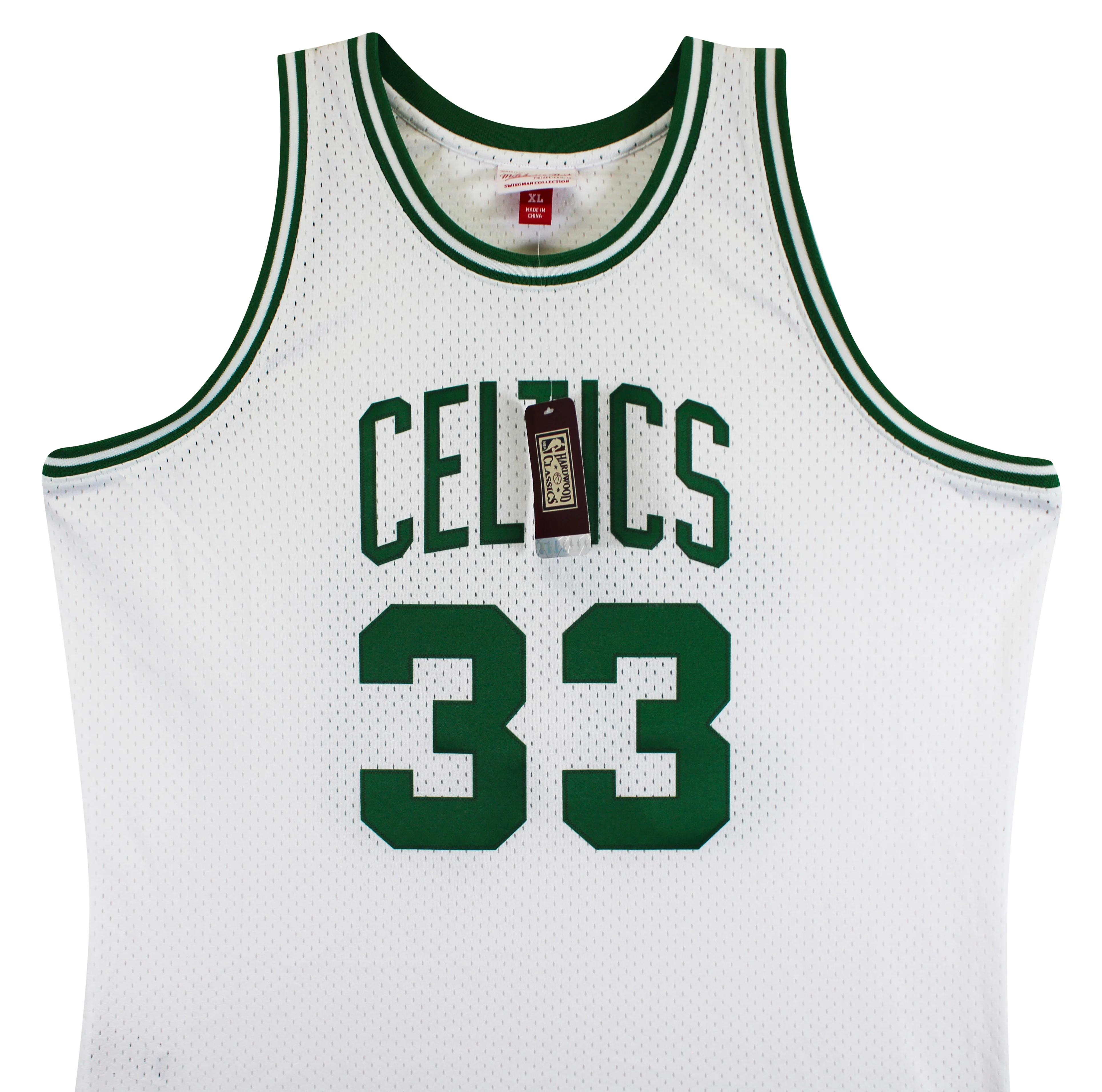 Celtics (3) Bird, Parish & McHale Signed White M&N Swingman Jersey BAS Witnessed - Image 6