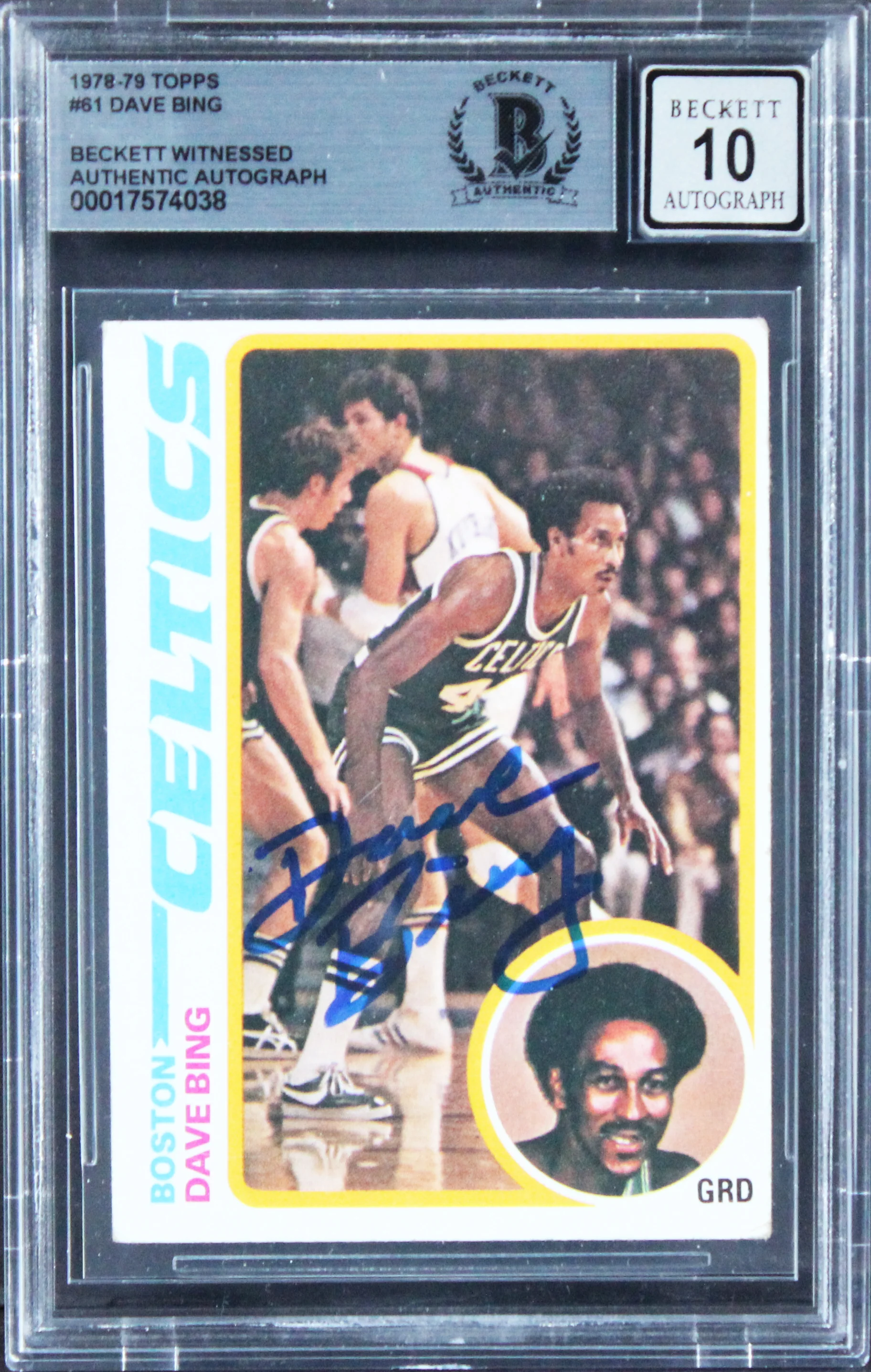 Celtics Dave Bing Authentic Signed 1978 Topps #61 Card Auto 10! BAS Slabbed - Image 2