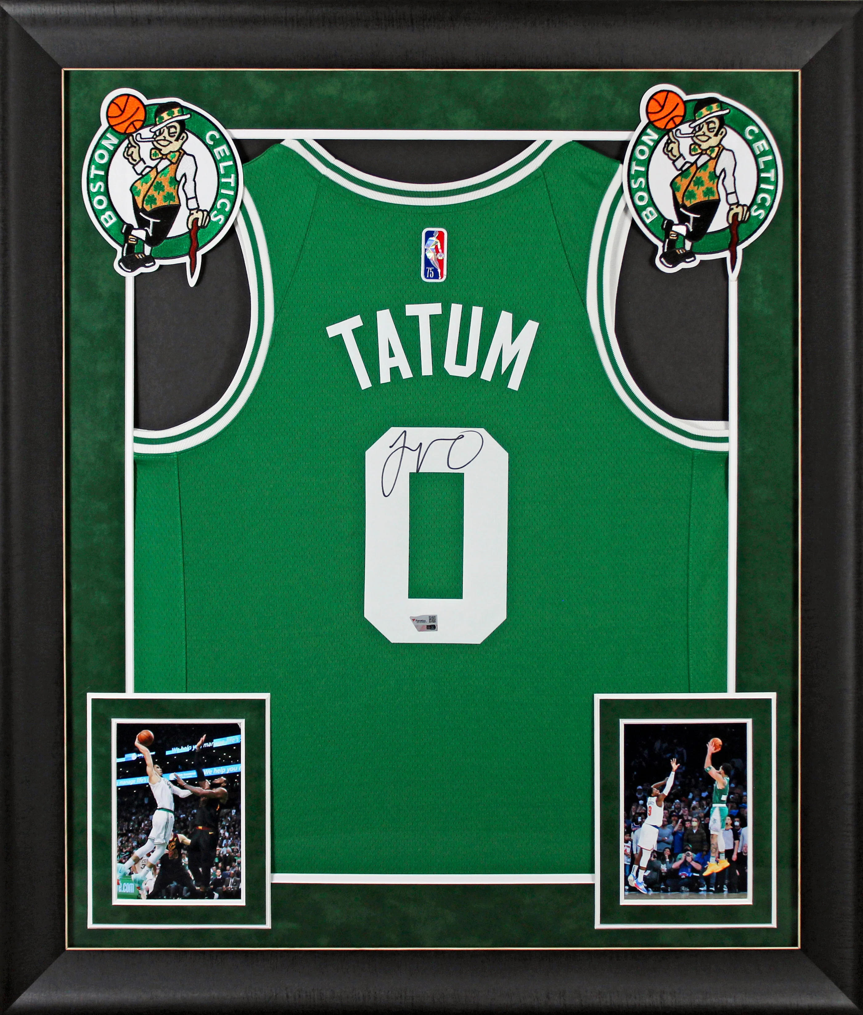 Celtics Jayson Tatum Authentic Signed Green Nike Swingman Framed Jersey Fanatics - Image 2