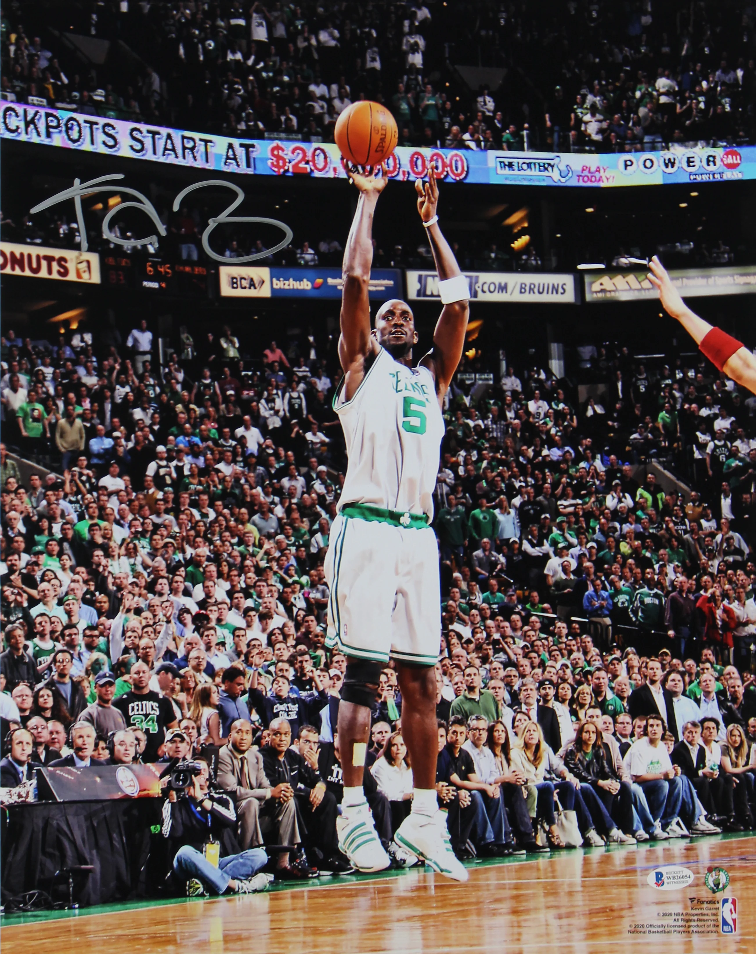 Celtics Kevin Garnett Authentic Signed 16x20 Photo Shooting HOF BAS Witnessed - Image 2