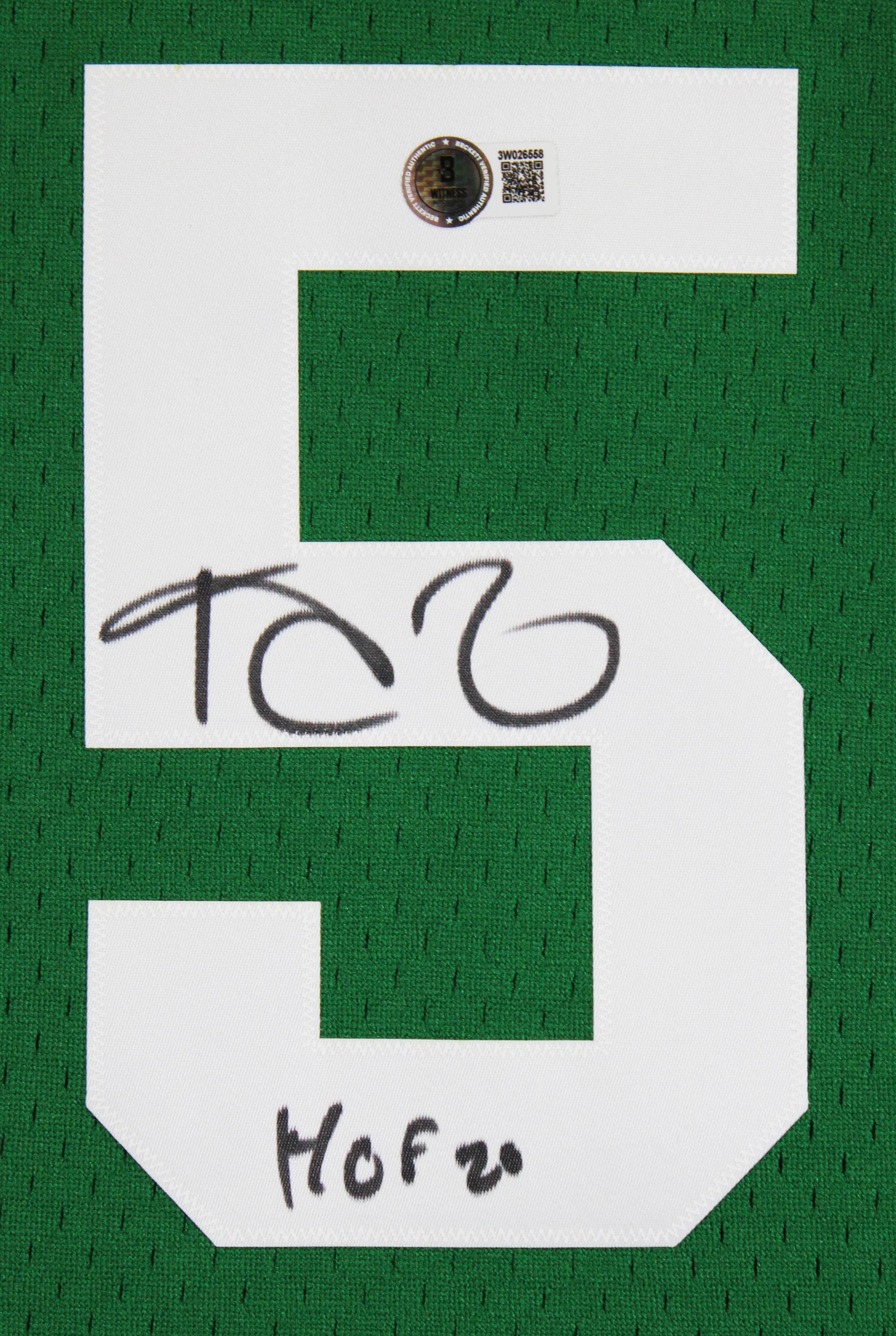 Celtics Kevin Garnett "HOF 20" Signed Green M&N HWC Swingman Jersey BAS Witness - Image 4